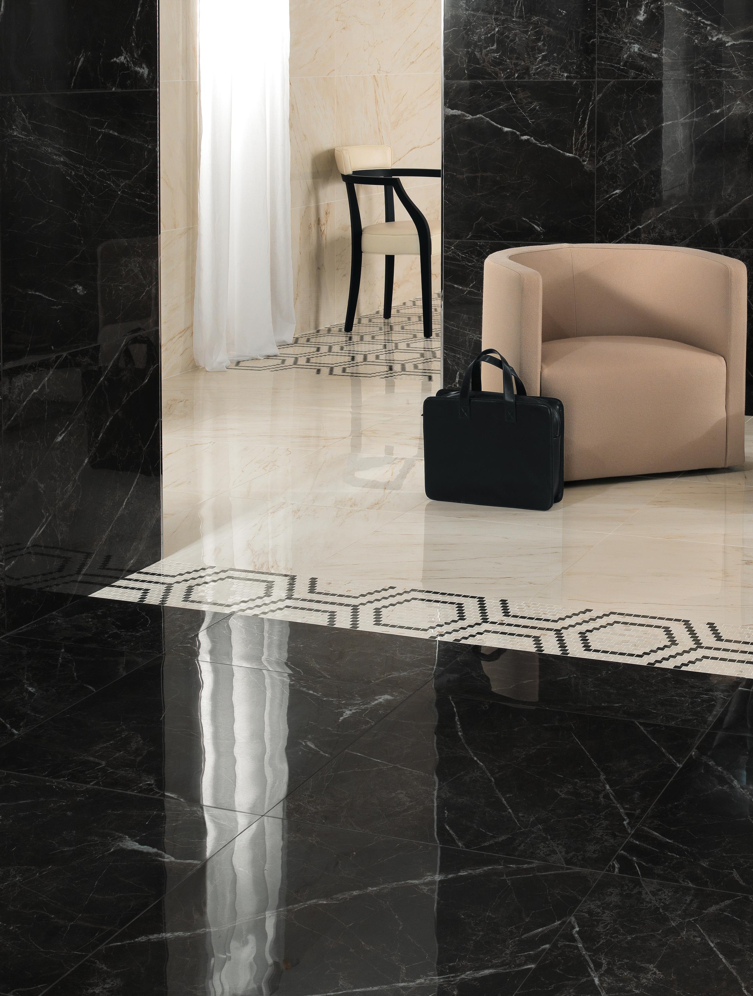 Marvel Pro Noir St. Laurent Lappato, Marvel Pro Cremo Delicato Lappato, Marvel Pro Mosaico Honeycomb Warm
