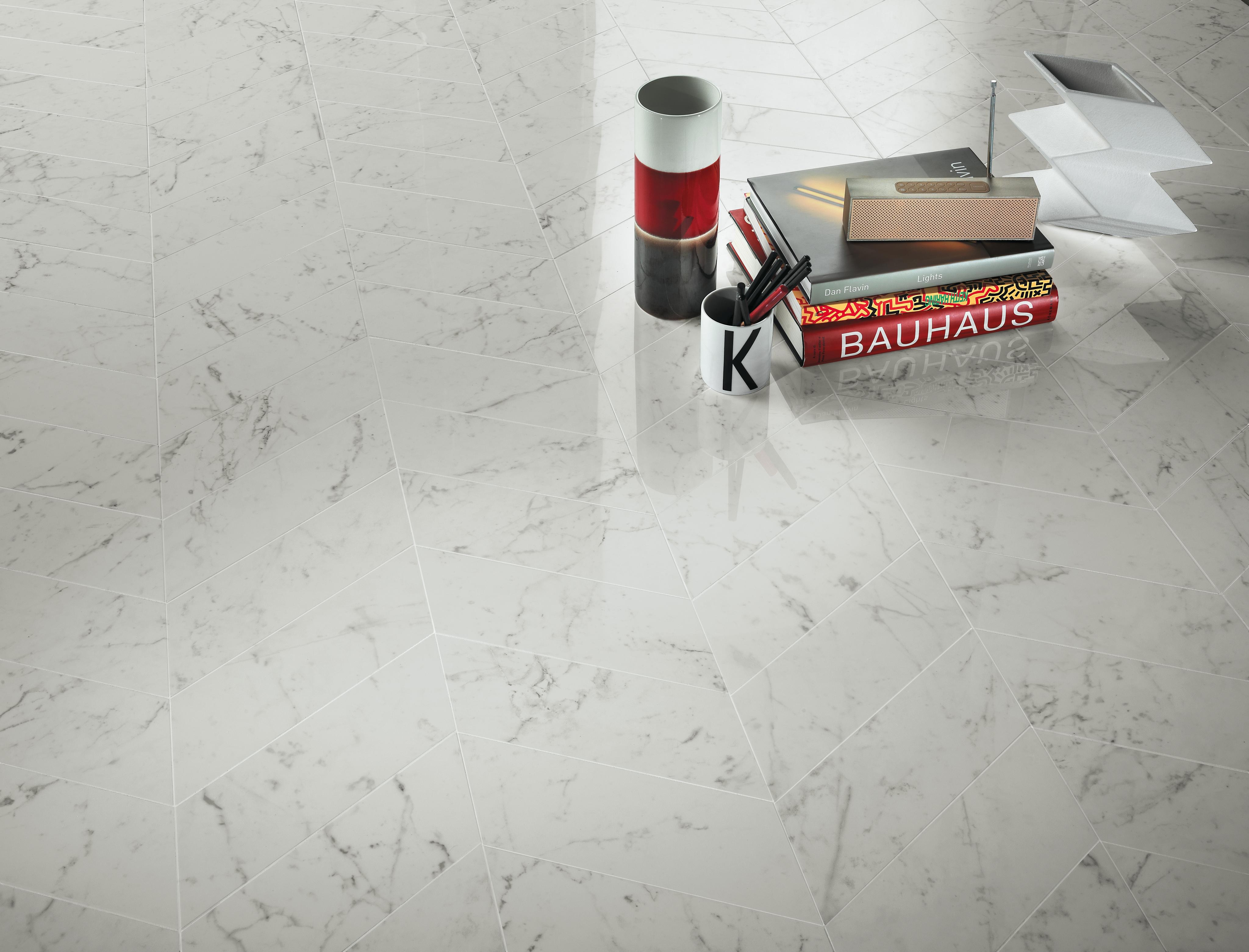 Marvel Carrara Pure Chevron Lappato