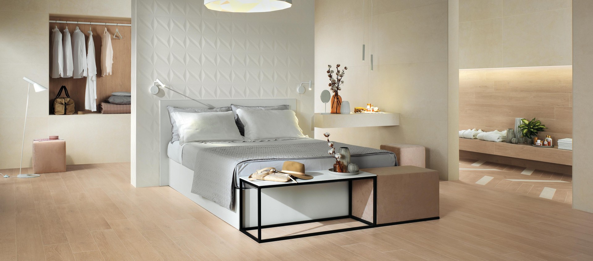 NID Light 18,5x150, NID Light Chevron 11,5x67, 3D Wall Design Flash White 40x80