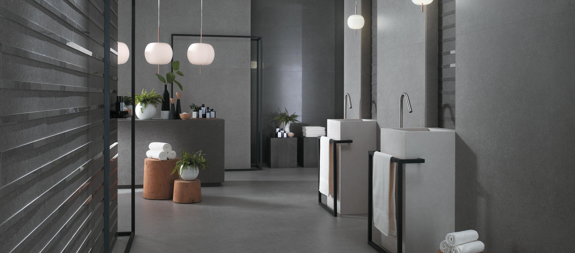 Kone Pearl 75x150,Kone Grey 75x150, Kone Grey Lappato 75x150, Kone White 45x90, Kone Grey Linea 3D 30x60