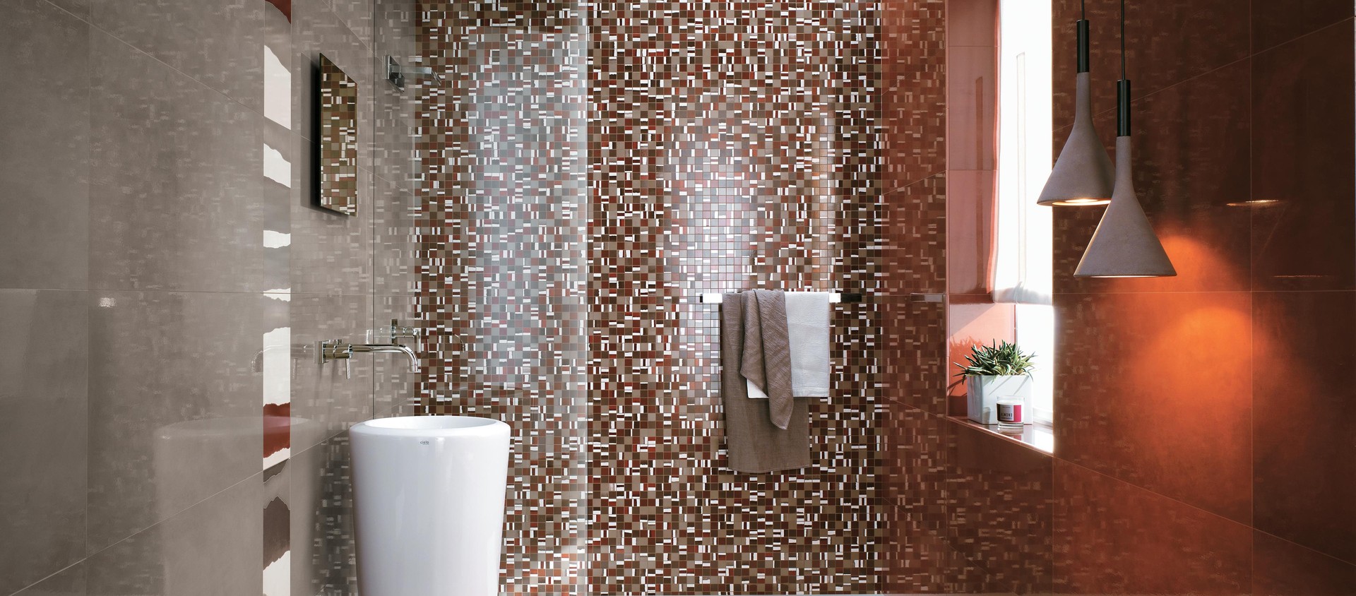 Dwell Rust, Dwell Greige, Dwell Rust Mosaico Mix, Dwell Rust Mix 4, Dwell Brown Leather Herringbone