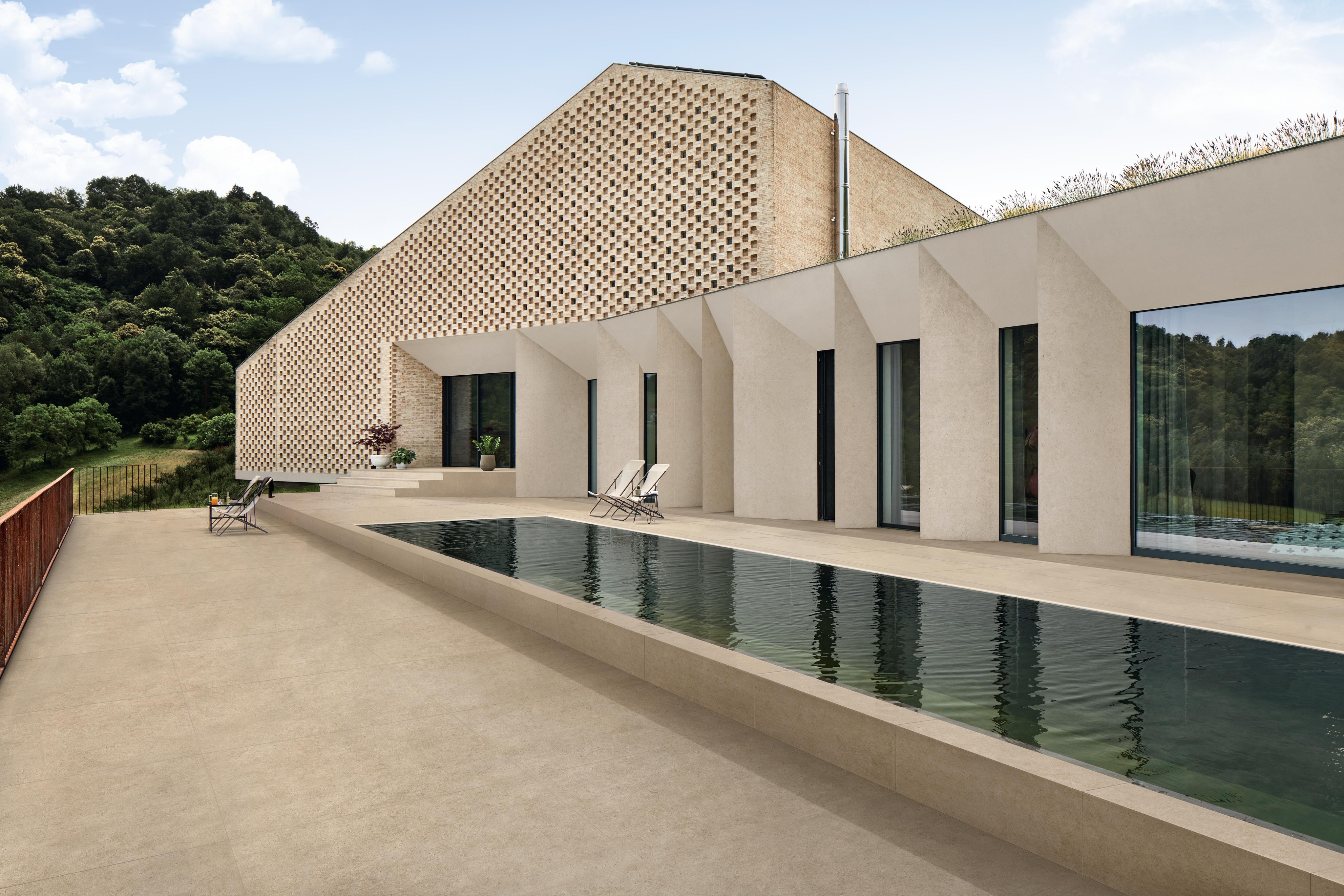 Piastrelle per esterno grande formato Effetto pietra Beige