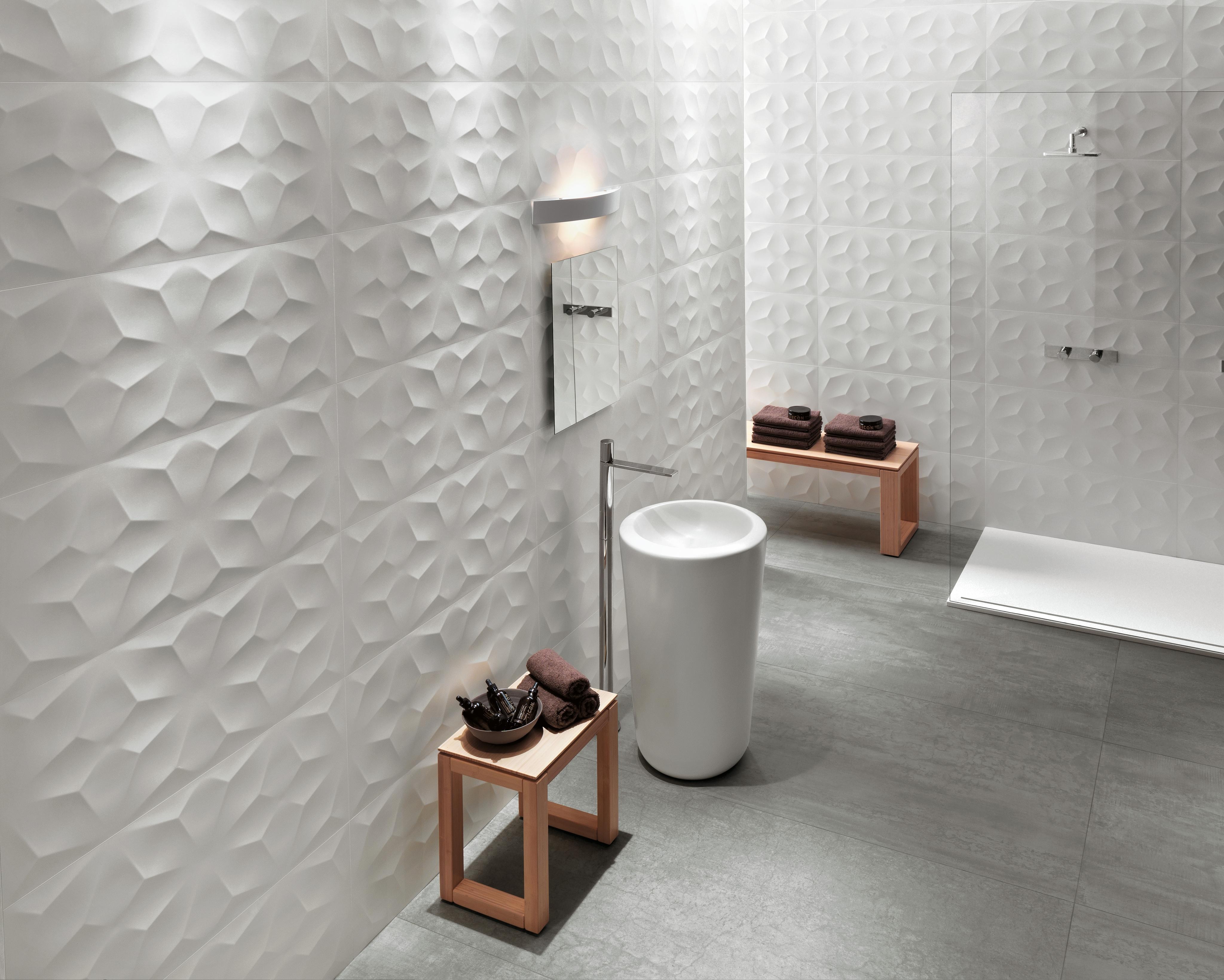 3D Wall Diamond White Matt, Mark Chrome