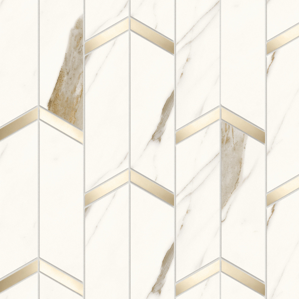 Marvel Calacatta Sublime  Mosaico Chevron Lappato