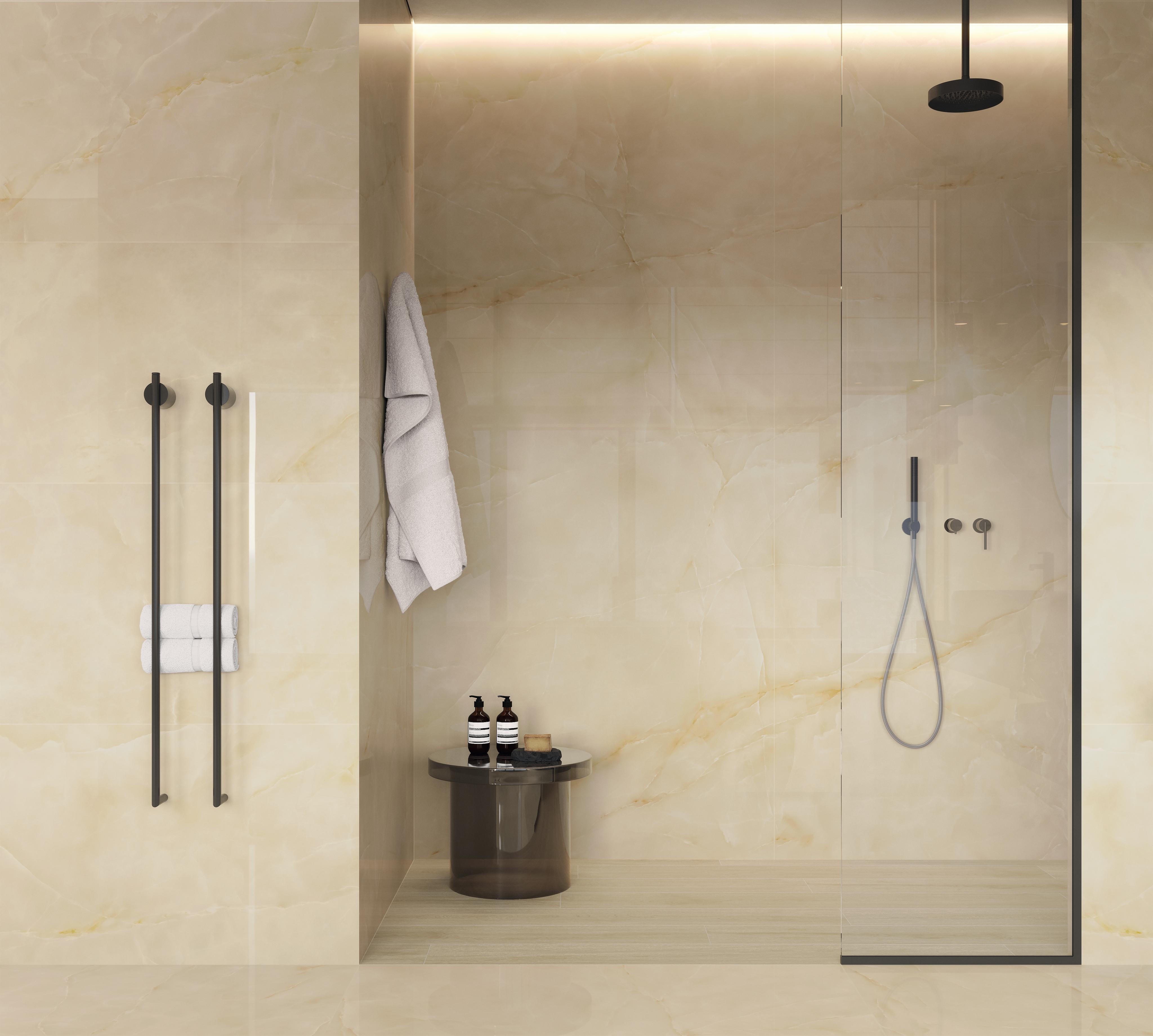 Piastrelle grande formato Bagno Effetto onice Beige