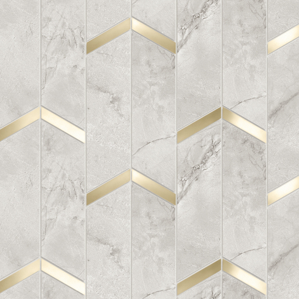 Marvel Grey Cloud  Mosaico Chevron Lappato