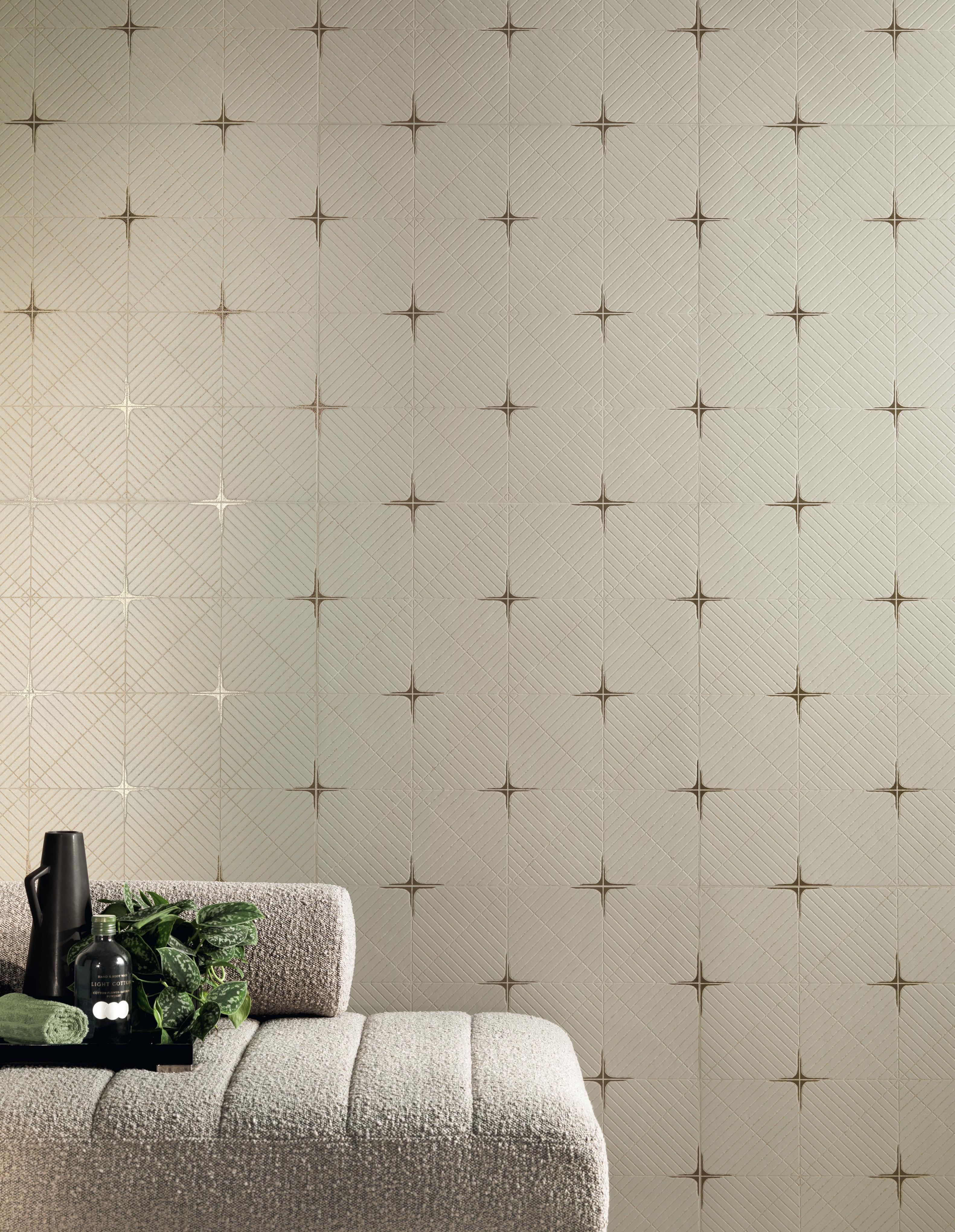 Mosaico Bagno Effetto travertino Grigio
