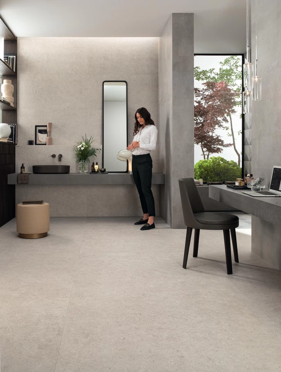 Stoneeffect bathroom tiles Boost Stone Atlas Concorde