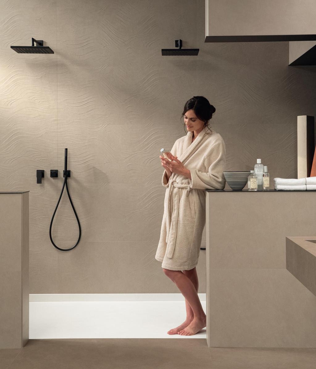 Rivestimento 3D Bagno Effetto terra cruda Bianco