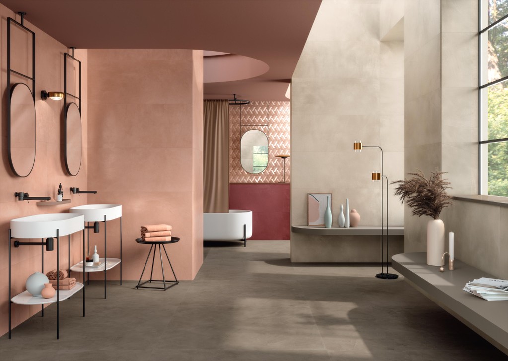 Pavimento e Rivestimento Bagno Effetto resina Rosa