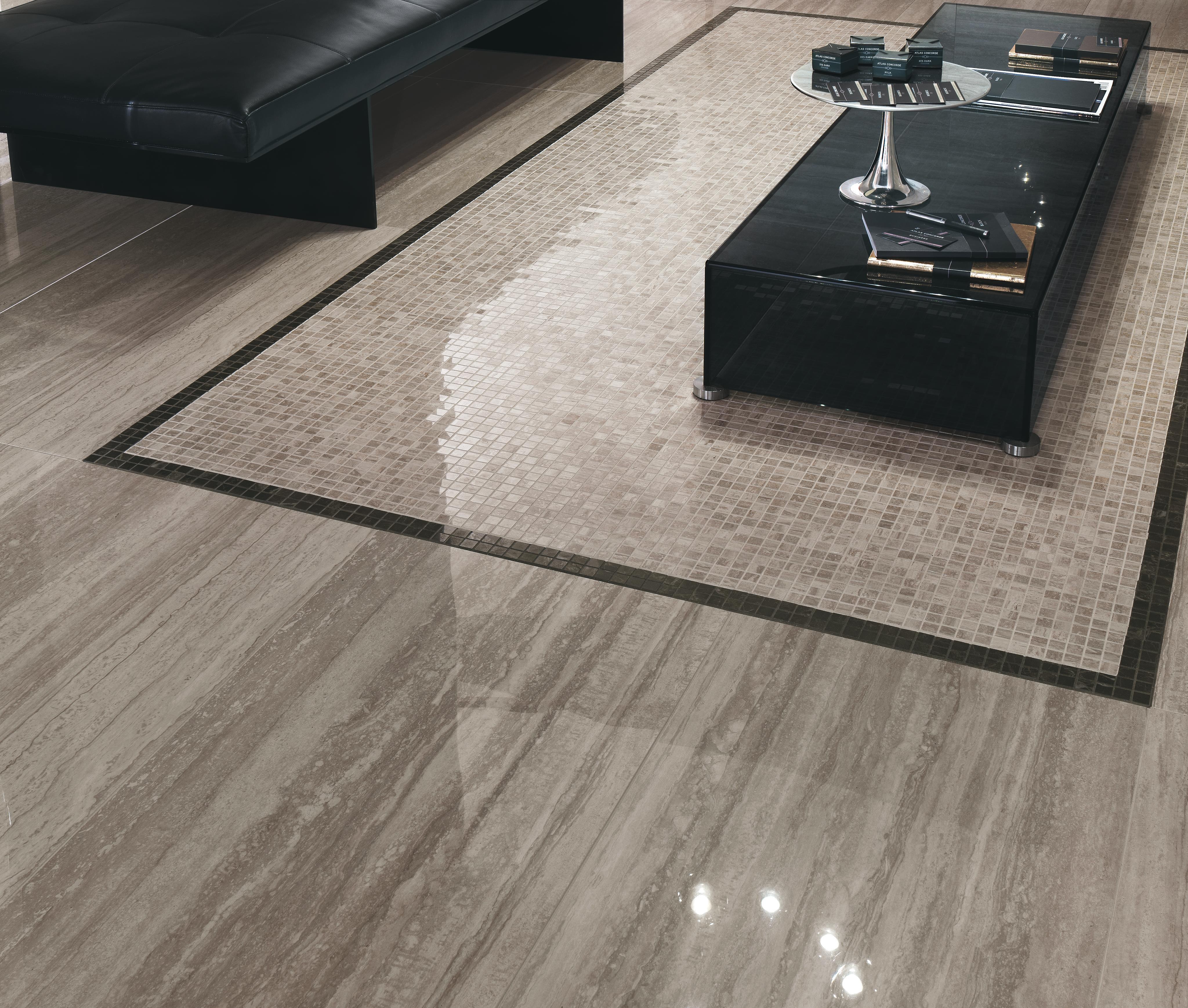 Marvel Pro Travertino Silver Lappato, Marvel Pro Travertino Silver Mosaico Lappato, Marvel Pro Noir St. Laurent Mosaico Lappato
