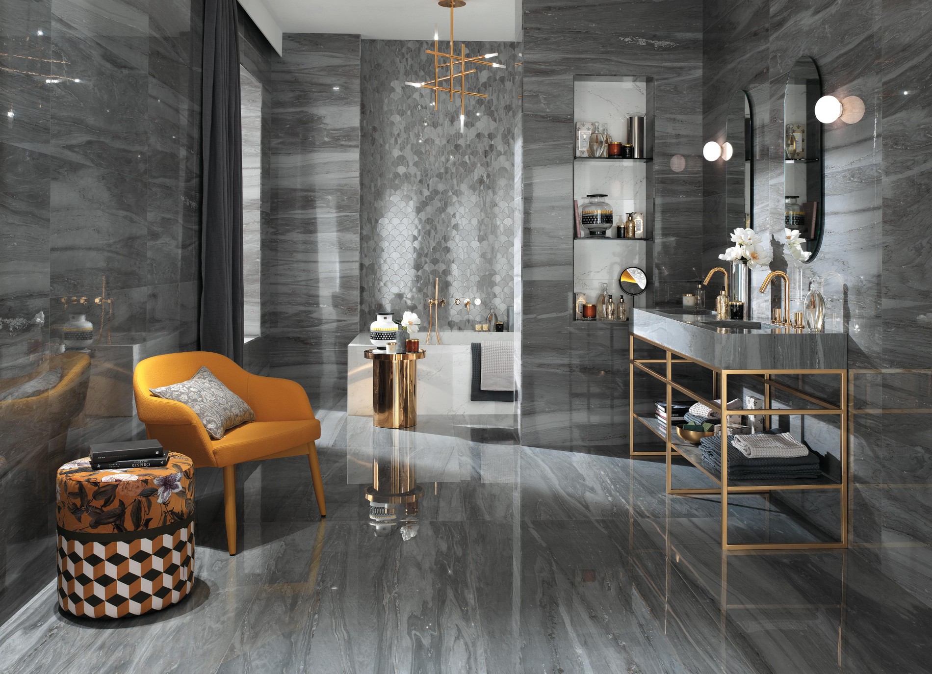 Grey outlet bathroom tiles