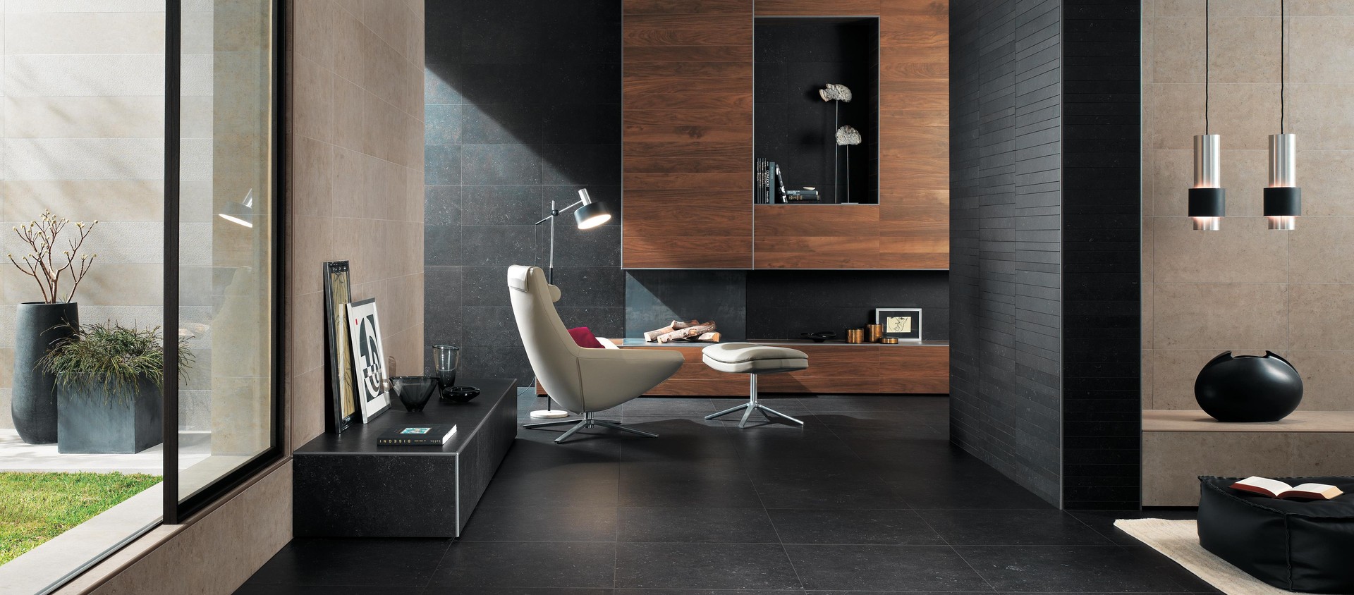 Seastone Black, Seastone Greige, Seastone Greige Strutturato, Seastone Black Mosaico Linea Mix2, Seastone Greige Elemento L Strutturato, Etic Palissandro