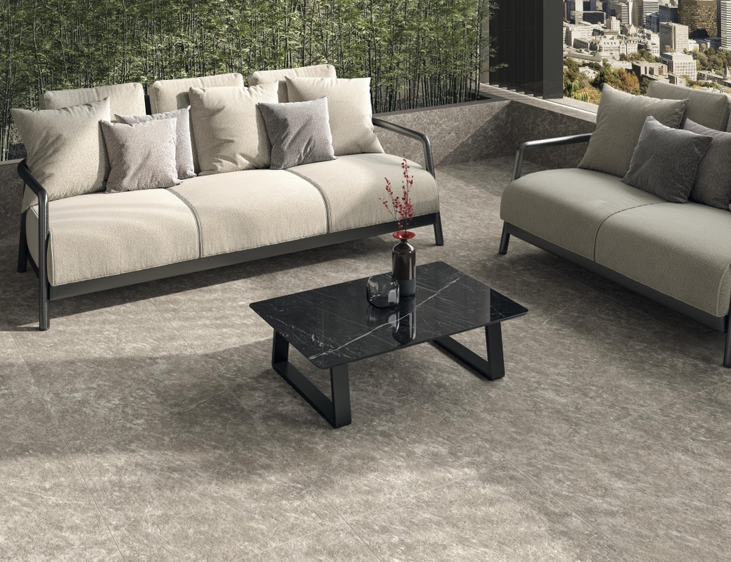 Piastrelle per esterno grande formato Effetto marmo Grigio