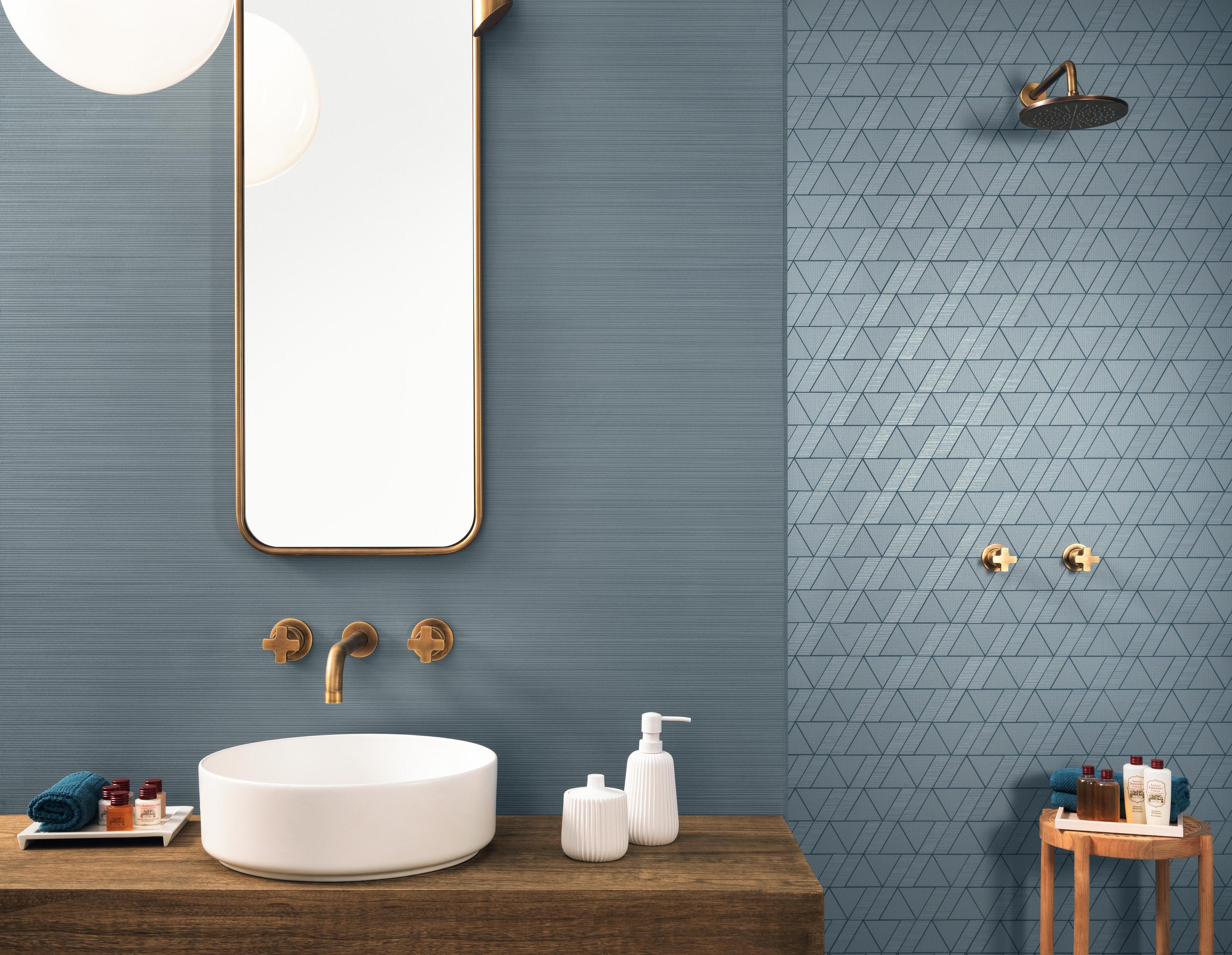 Rivestimento Bagno Effetto tinta unita Blu
