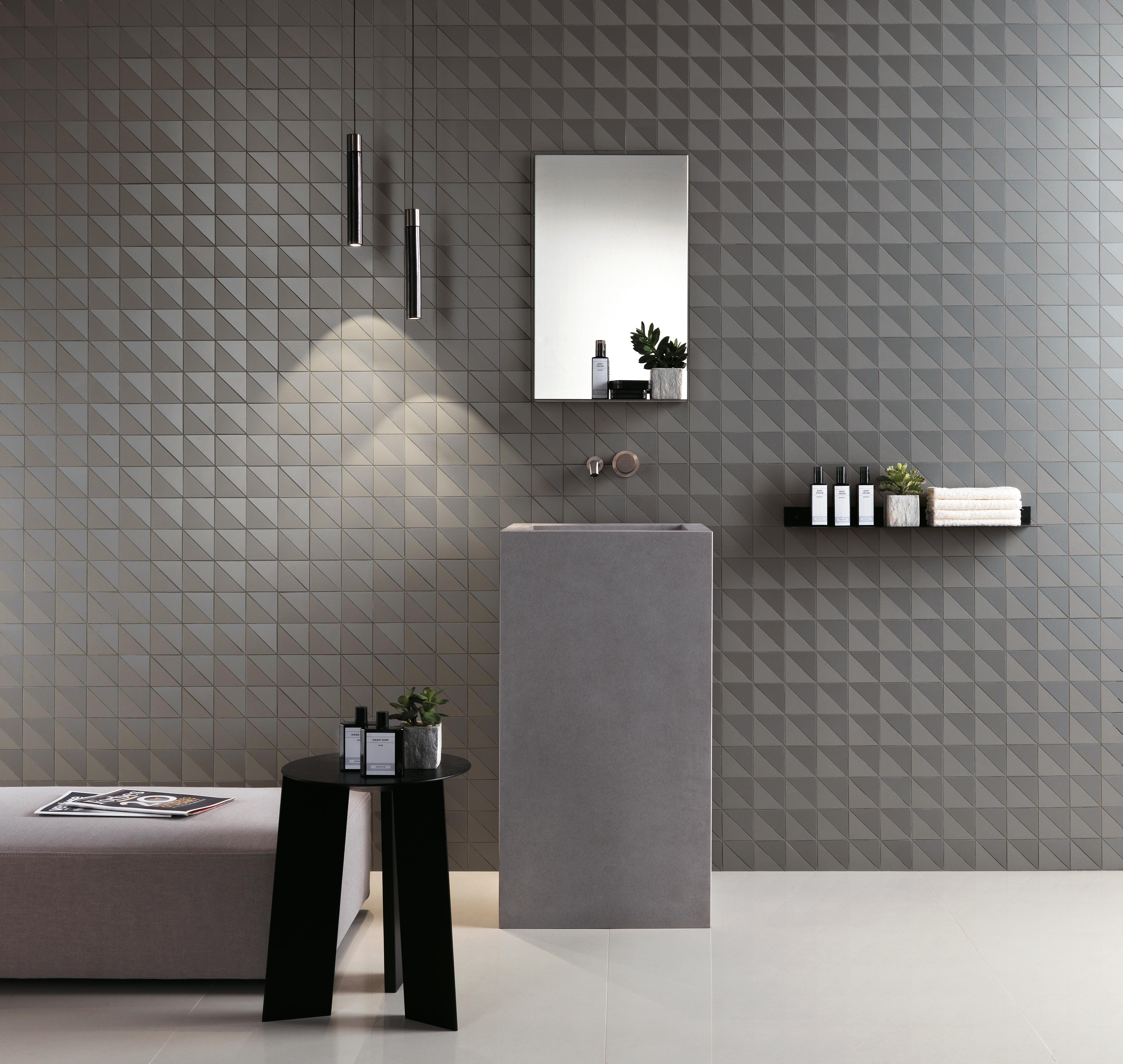 Deep Grey Mosaico Flag 30,5x30,5, White Polished 75x150
