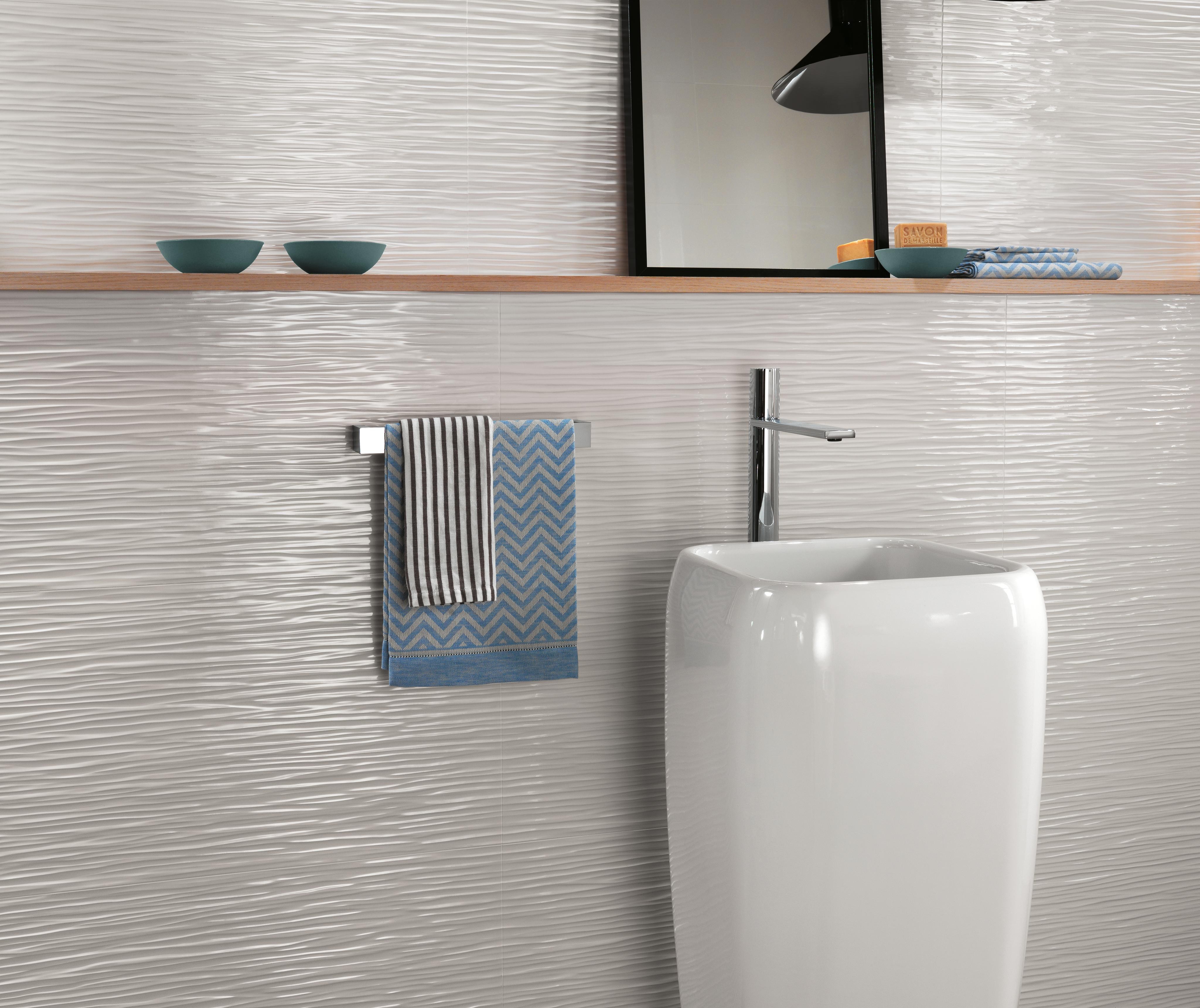 3D Wall Wave White Glossy