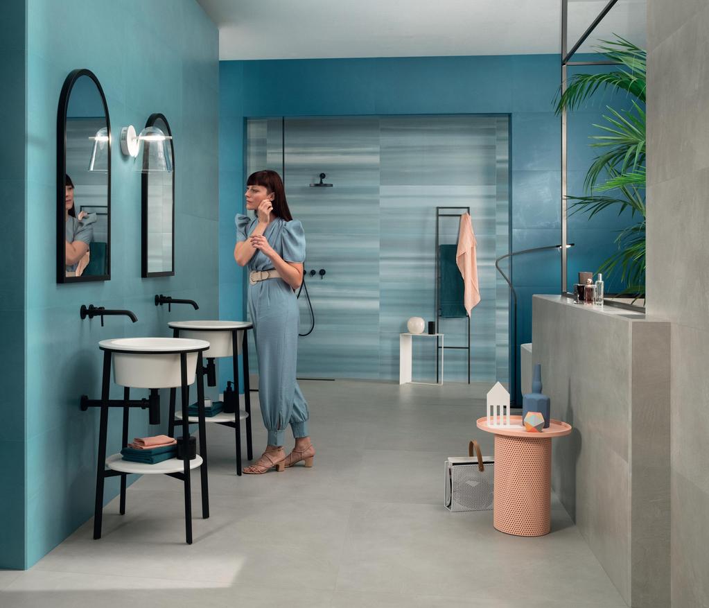 Pavimento e Rivestimento Bagno Effetto resina Blu