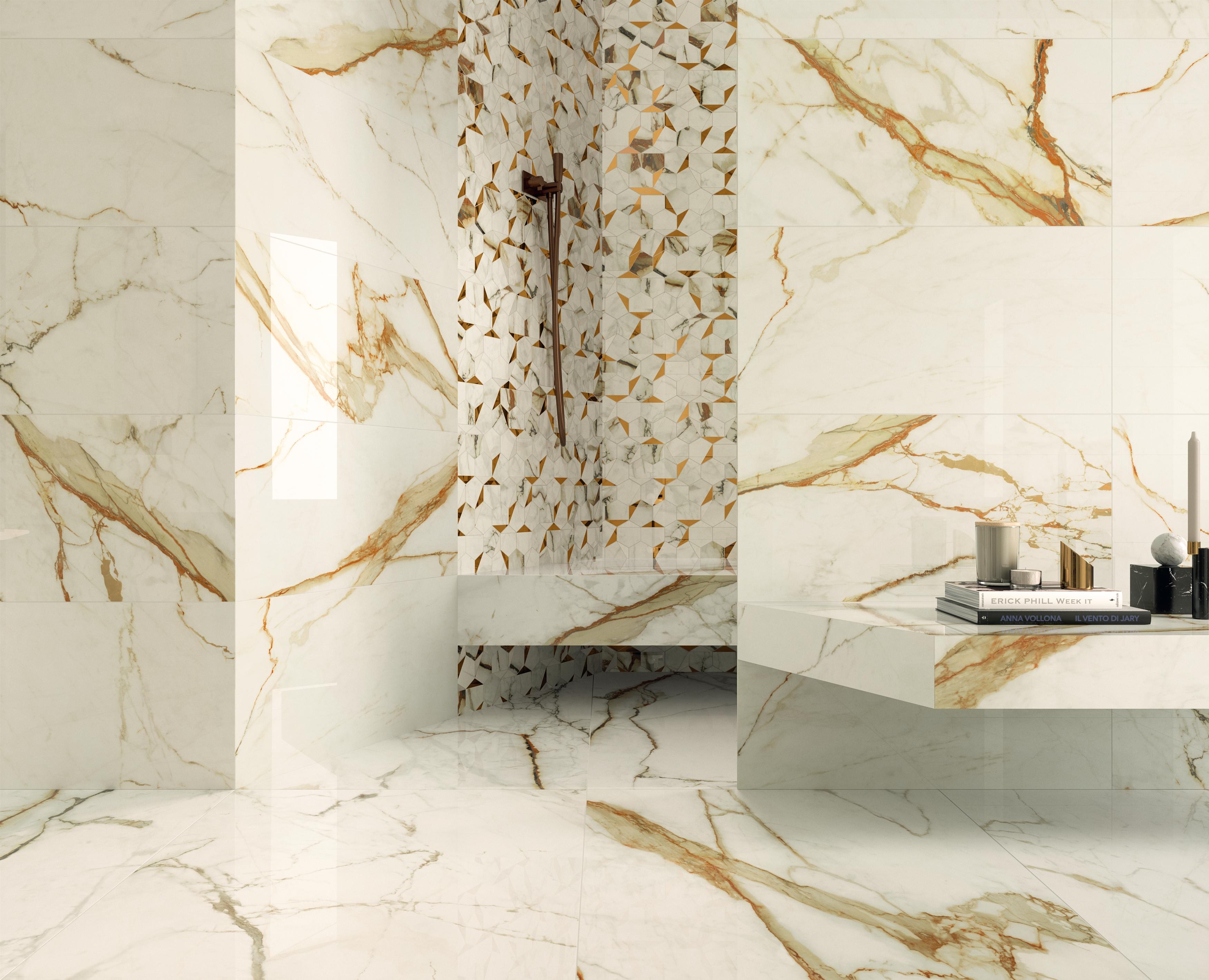 AtlasConcorde MarvelShine 007 08 CalacattaImperiale HexMosaic