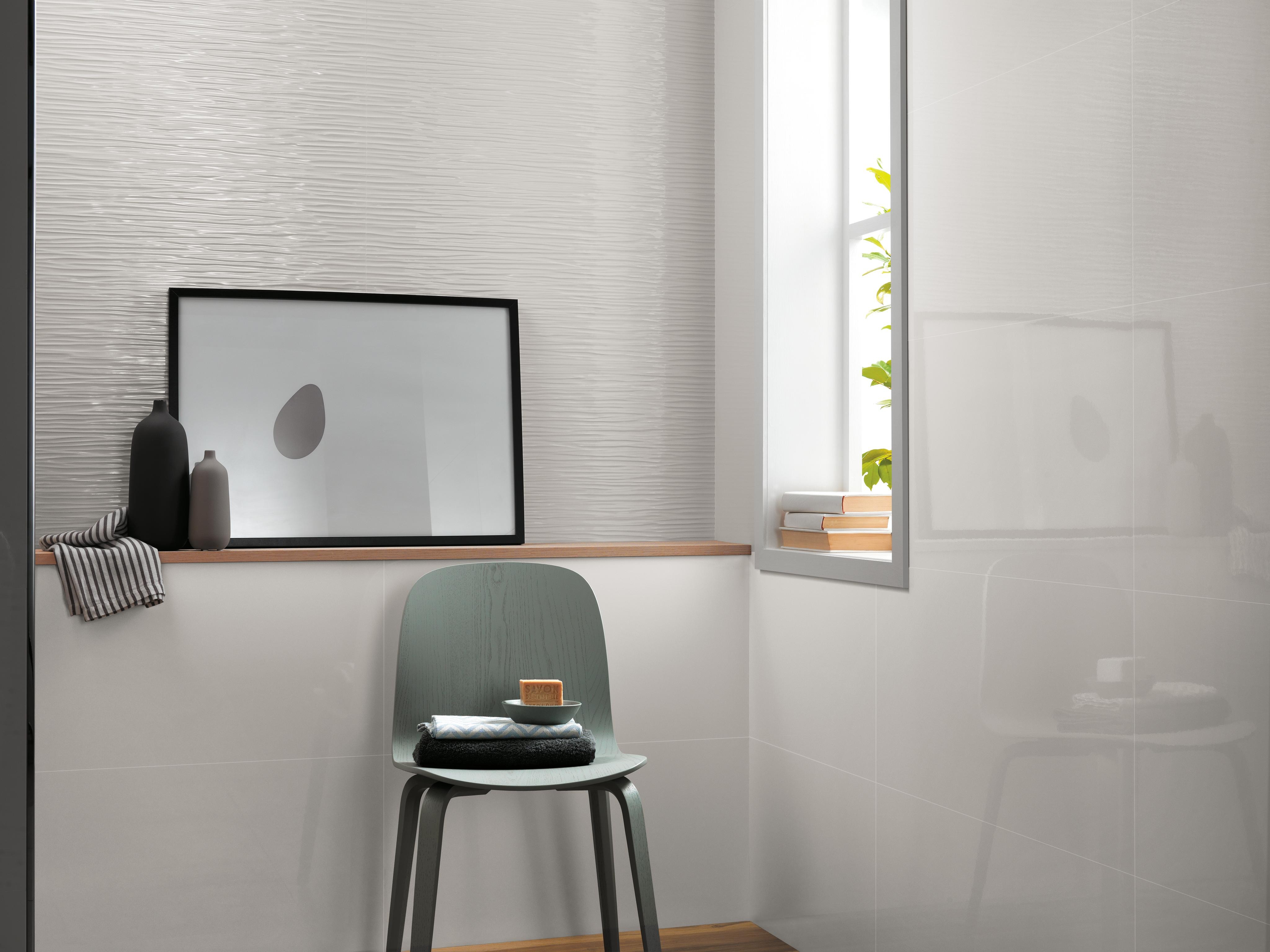 3D Wall Wave White Glossy, Solid White Glossy