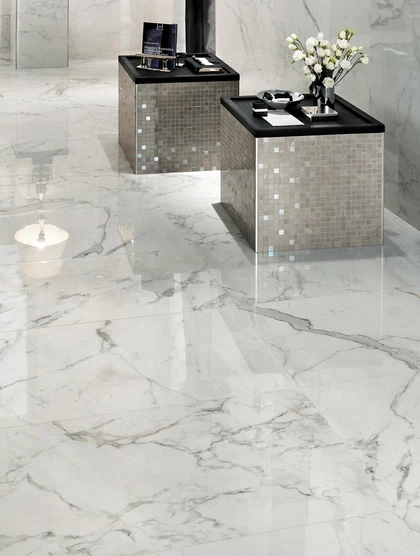 Bathroom Tiles Effect Marble Calacatta, Floor Tiles Marble Effect