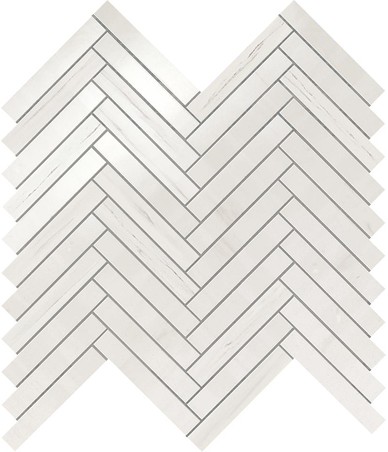 AtlasConcorde MarvelStone BiancoDolomite Herringbone 30.5x30 9SHD R