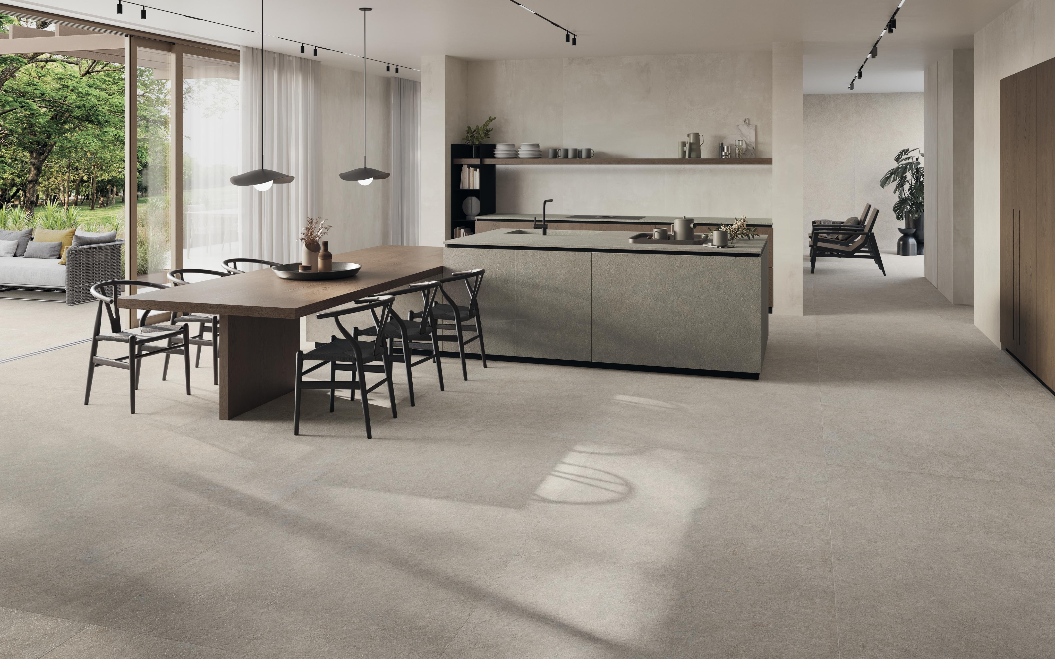 Piastrelle grande formato Outdoor Effetto pietra Grigio