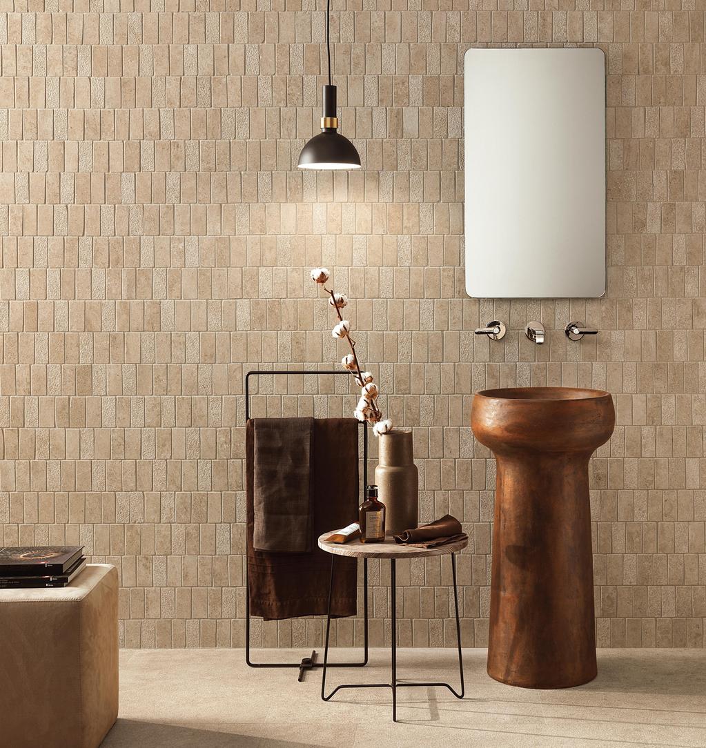 Mosaico Bagno Effetto pietra Beige