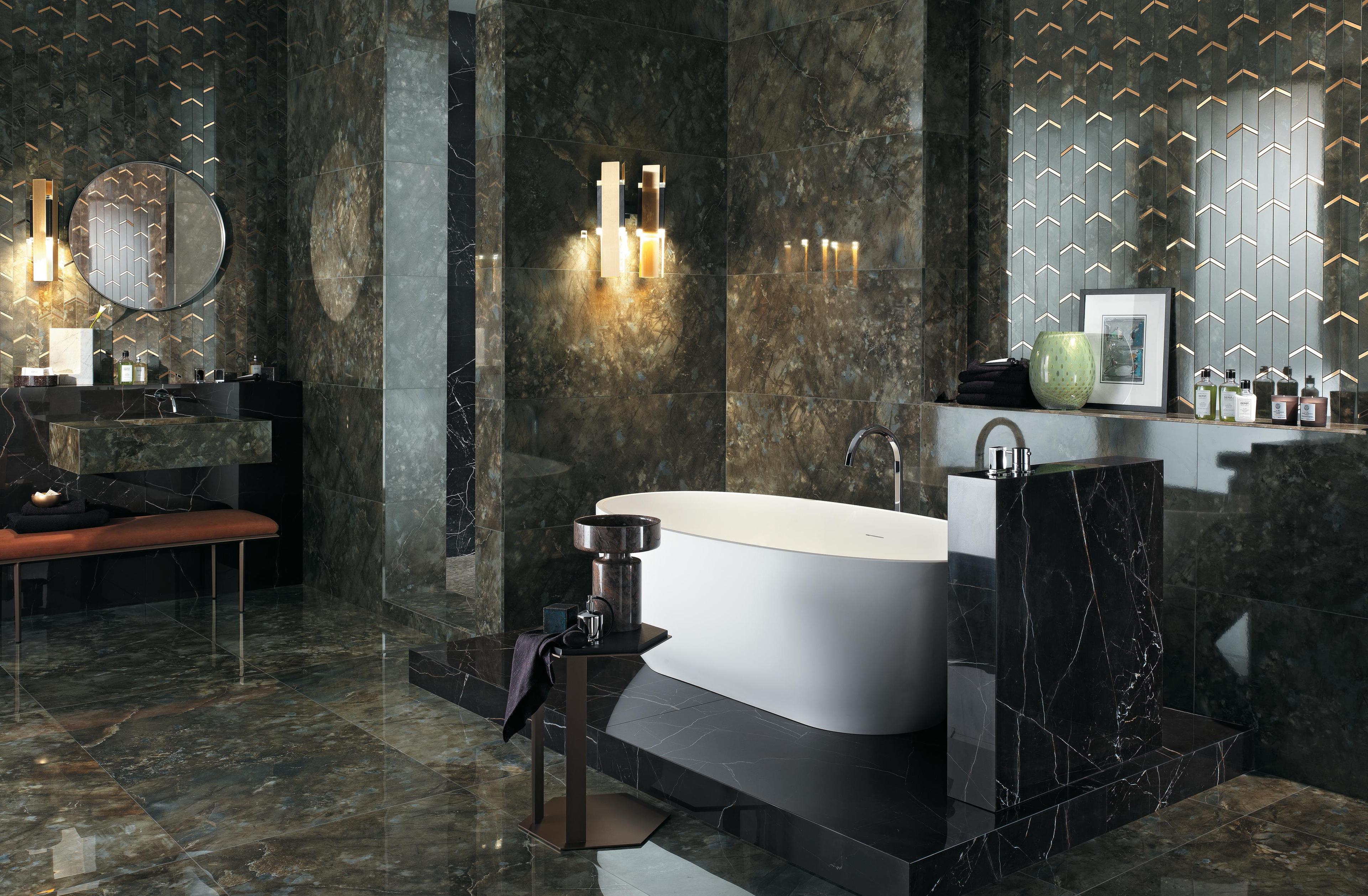 Pavimento e Rivestimento Bagno Effetto marmo Verde