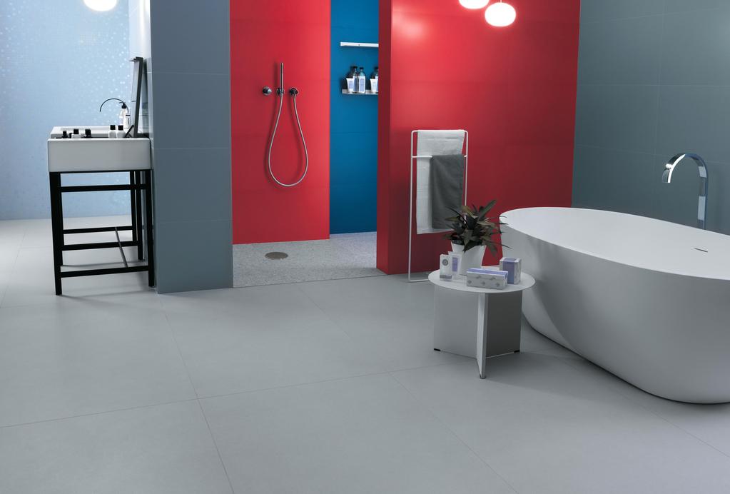 Sky 40x80, Red 40x80, Blue 40x80, Sky Mosaico Q 30,5x30,5, White Matte 75x150, Marvel Gems Terrazzo White Matte 60x60
