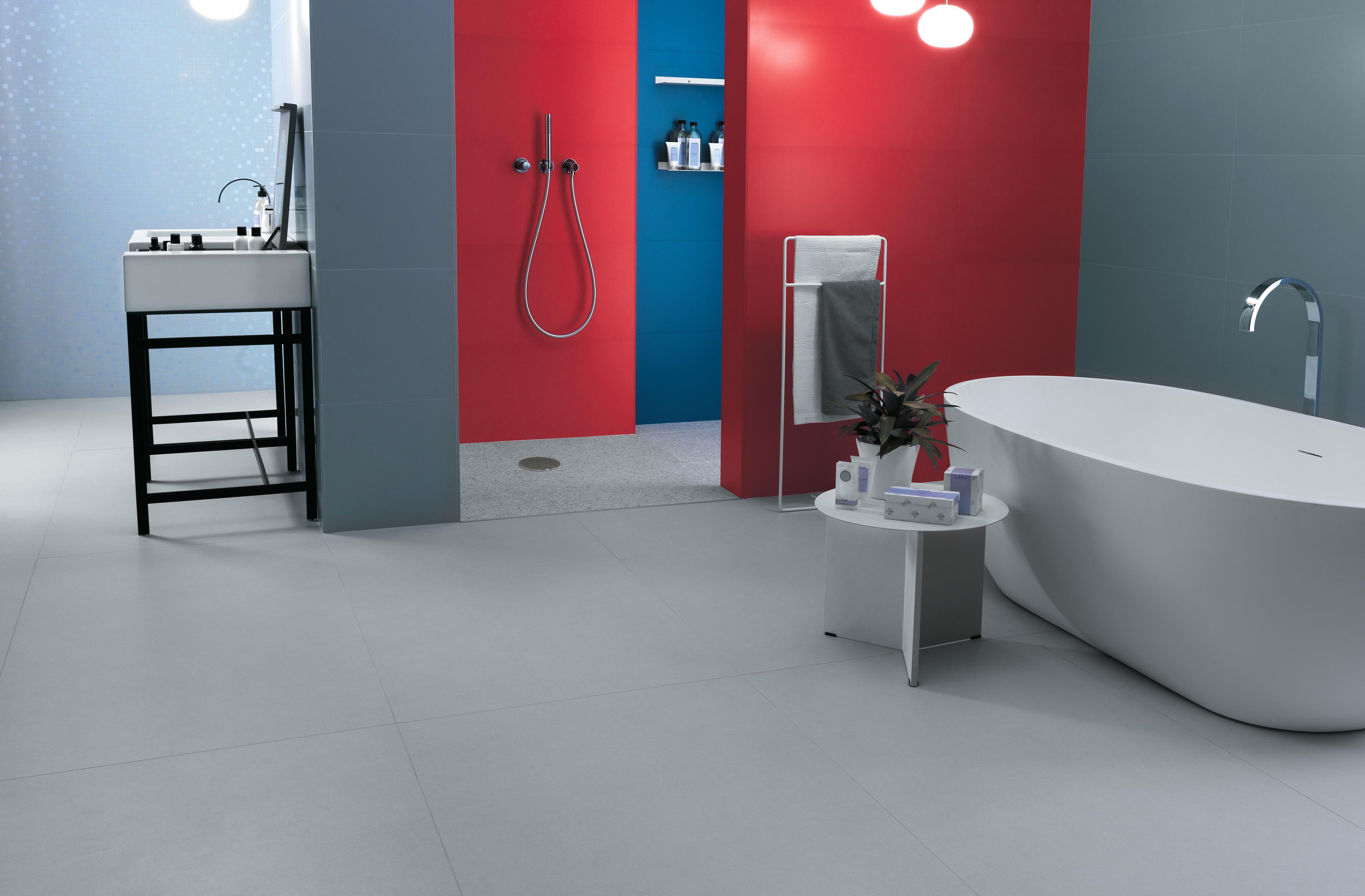 Sky 40x80, Red 40x80, Blue 40x80, Sky Mosaico Q 30,5x30,5, White Matte 75x150, Marvel Gems Terrazzo White Matte 60x60