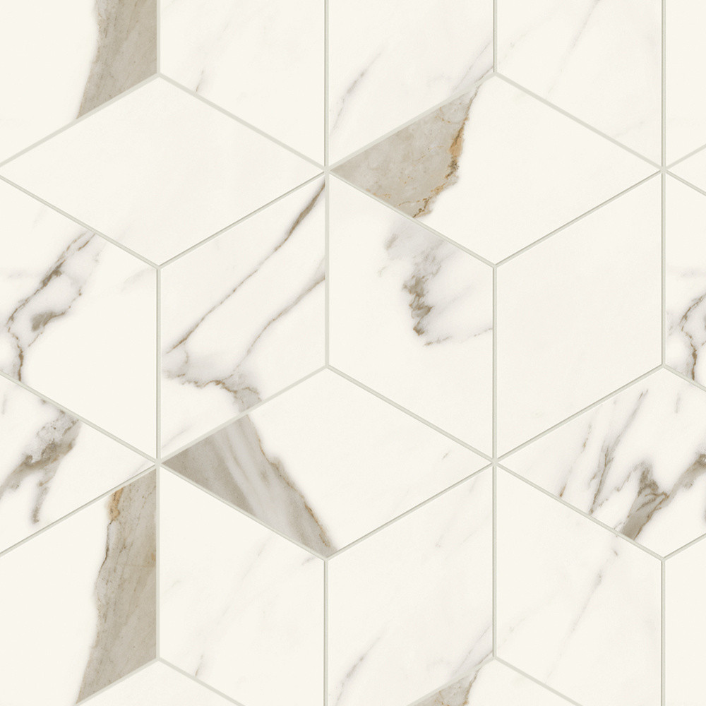 Marvel Calacatta Sublime  Mosaico Esagono Silk 