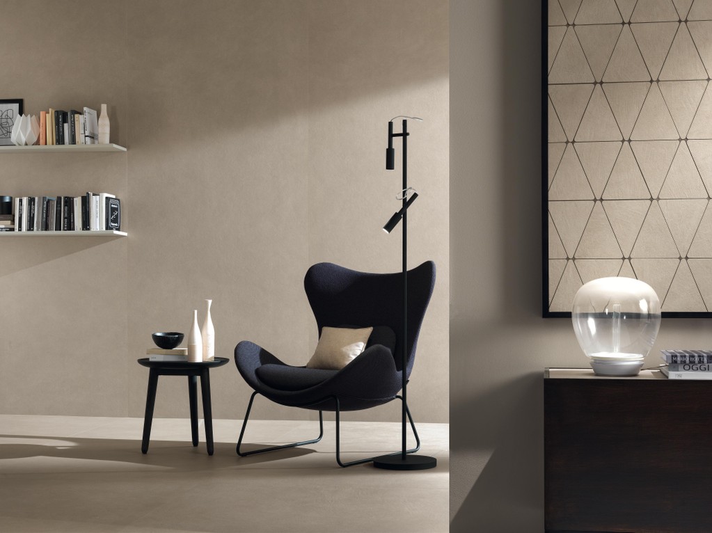 Piastrelle grande formato Soggiorno Effetto terra cruda Beige