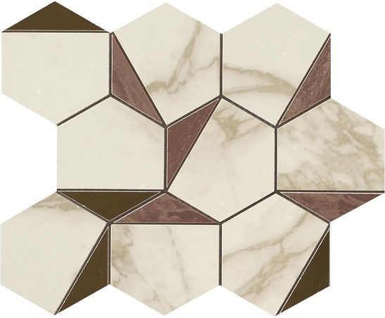 AtlasConcorde MarvelEdge BrownCalacatta GoldHex 25.1x29 9EHB
