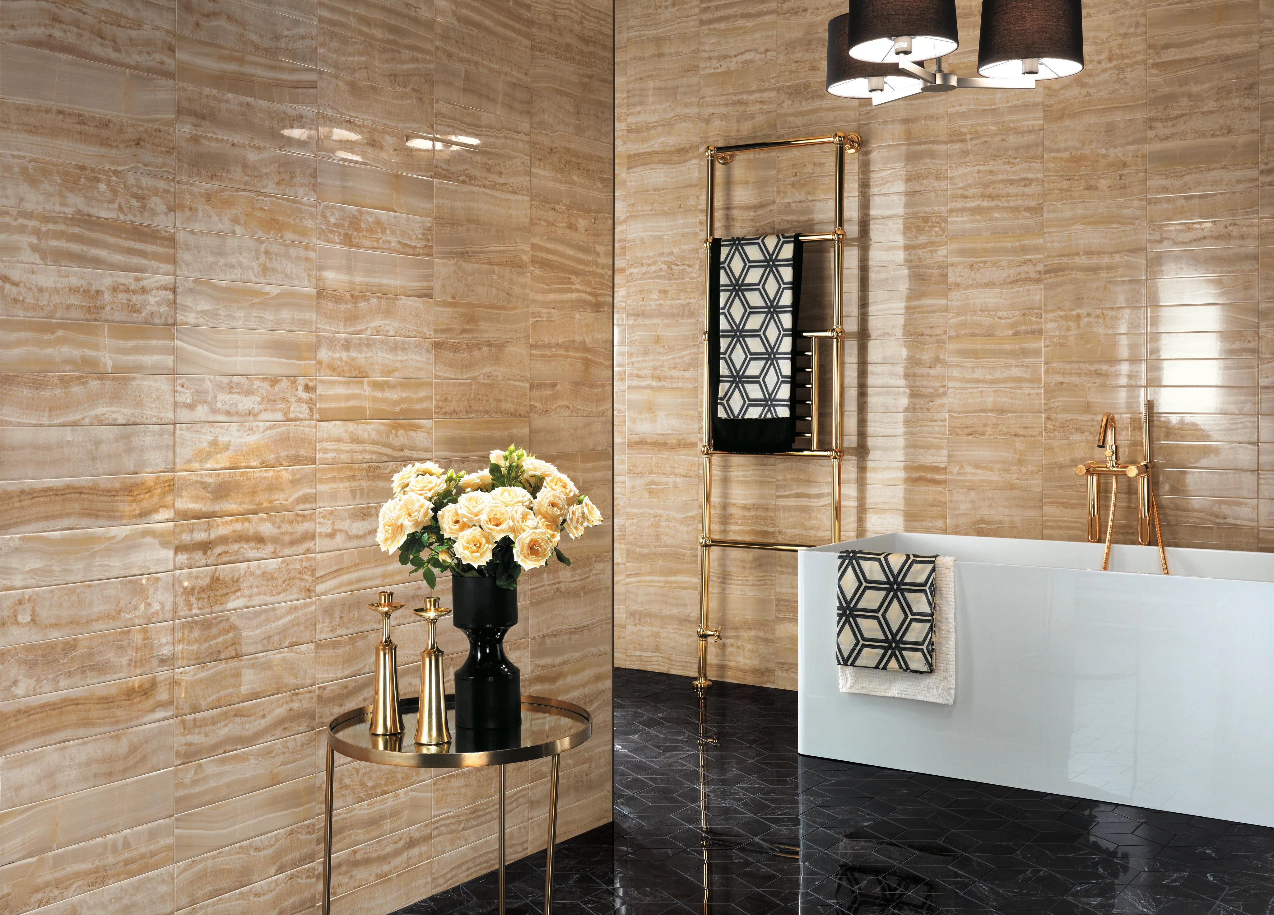 Brick Royal Gold, Marvel Noir St. Laurent Mosaico Esagono Lappato