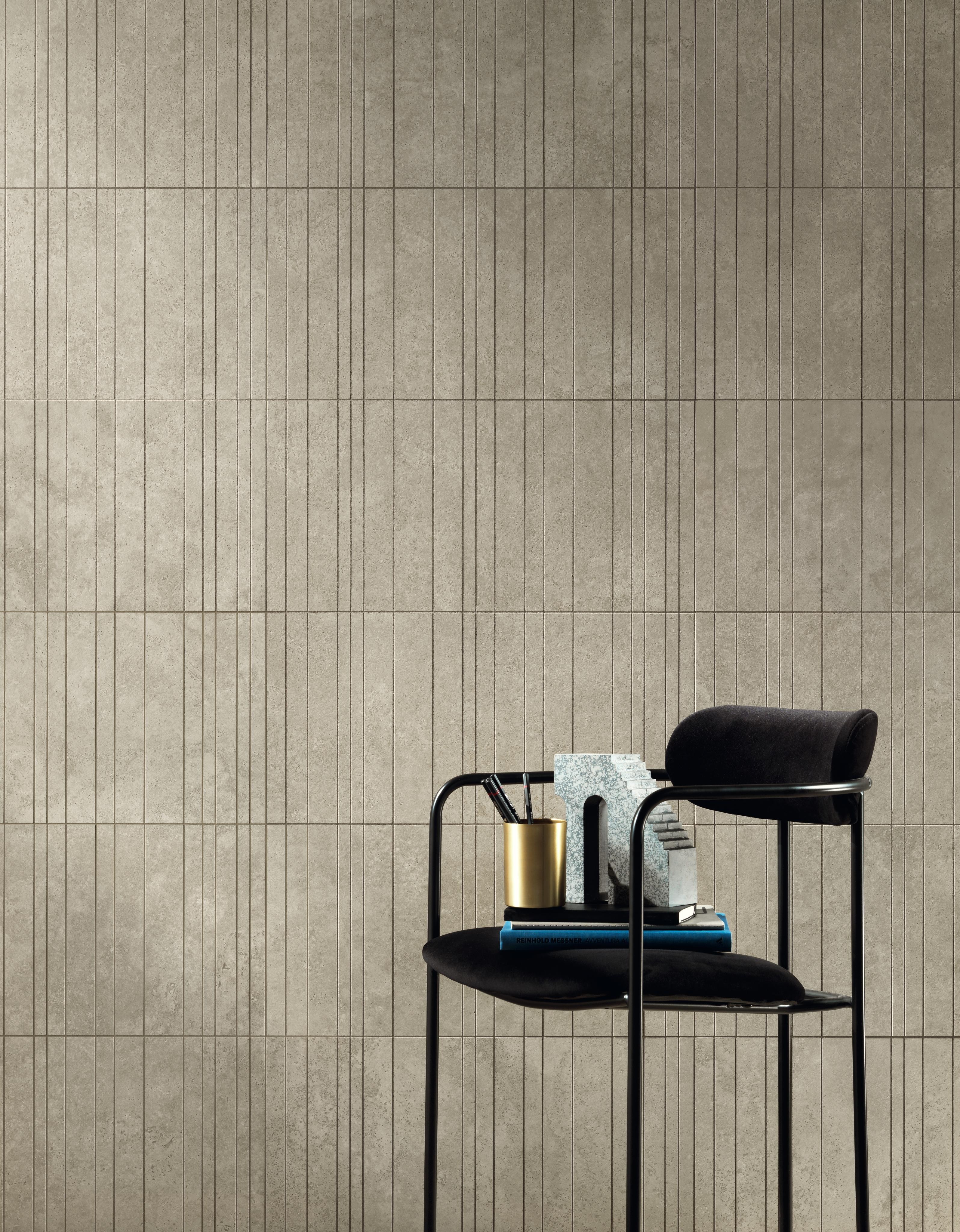 Mosaico Soggiorno Effetto travertino Grigio