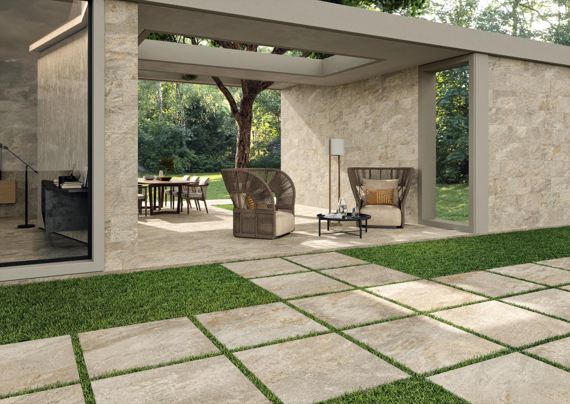 Outdoor Tiles Italian Porcelain, Stone Look Floor Tiles Outdoor
