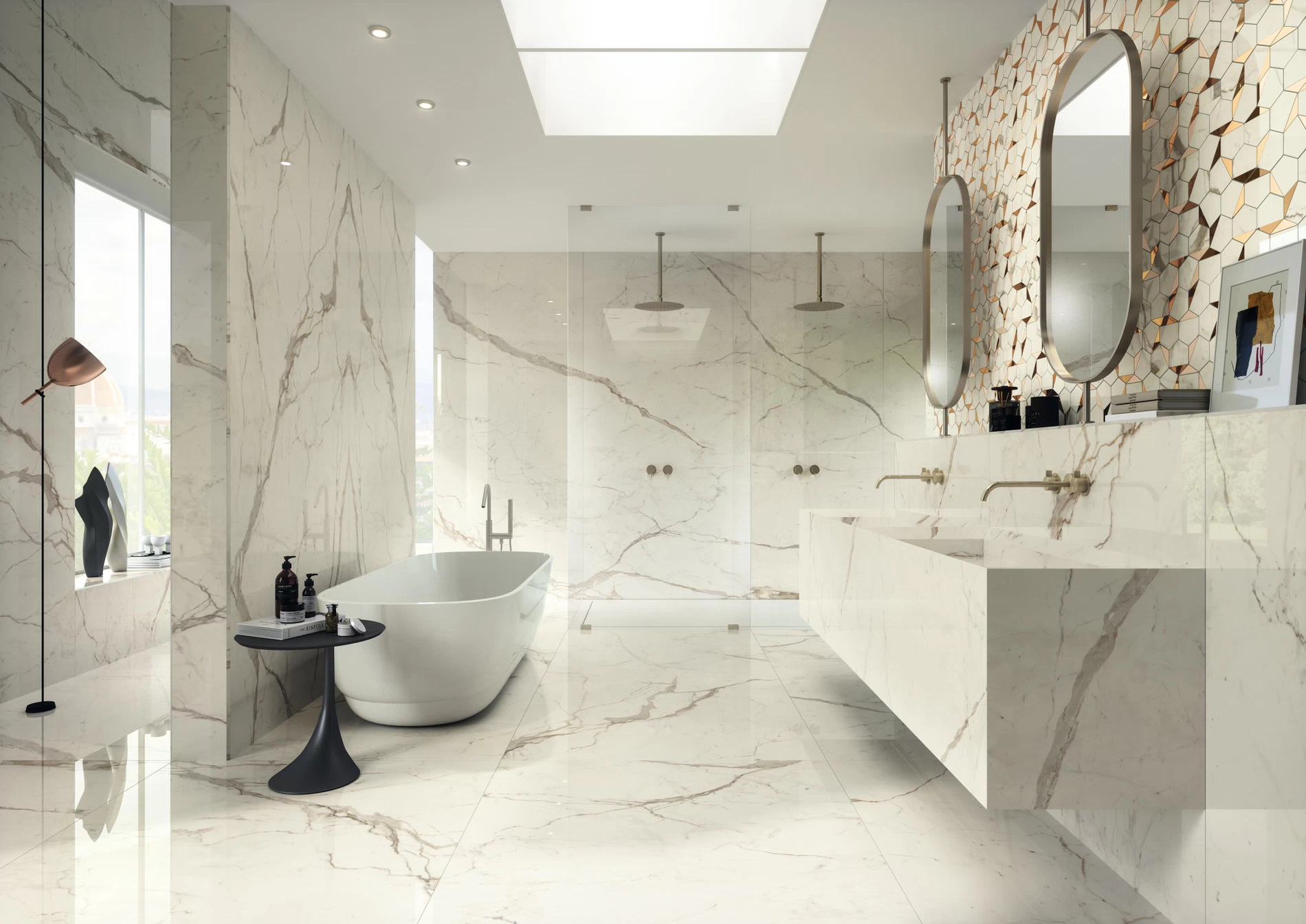 Premium Photo  Stylish luxury black bathroom with black marble