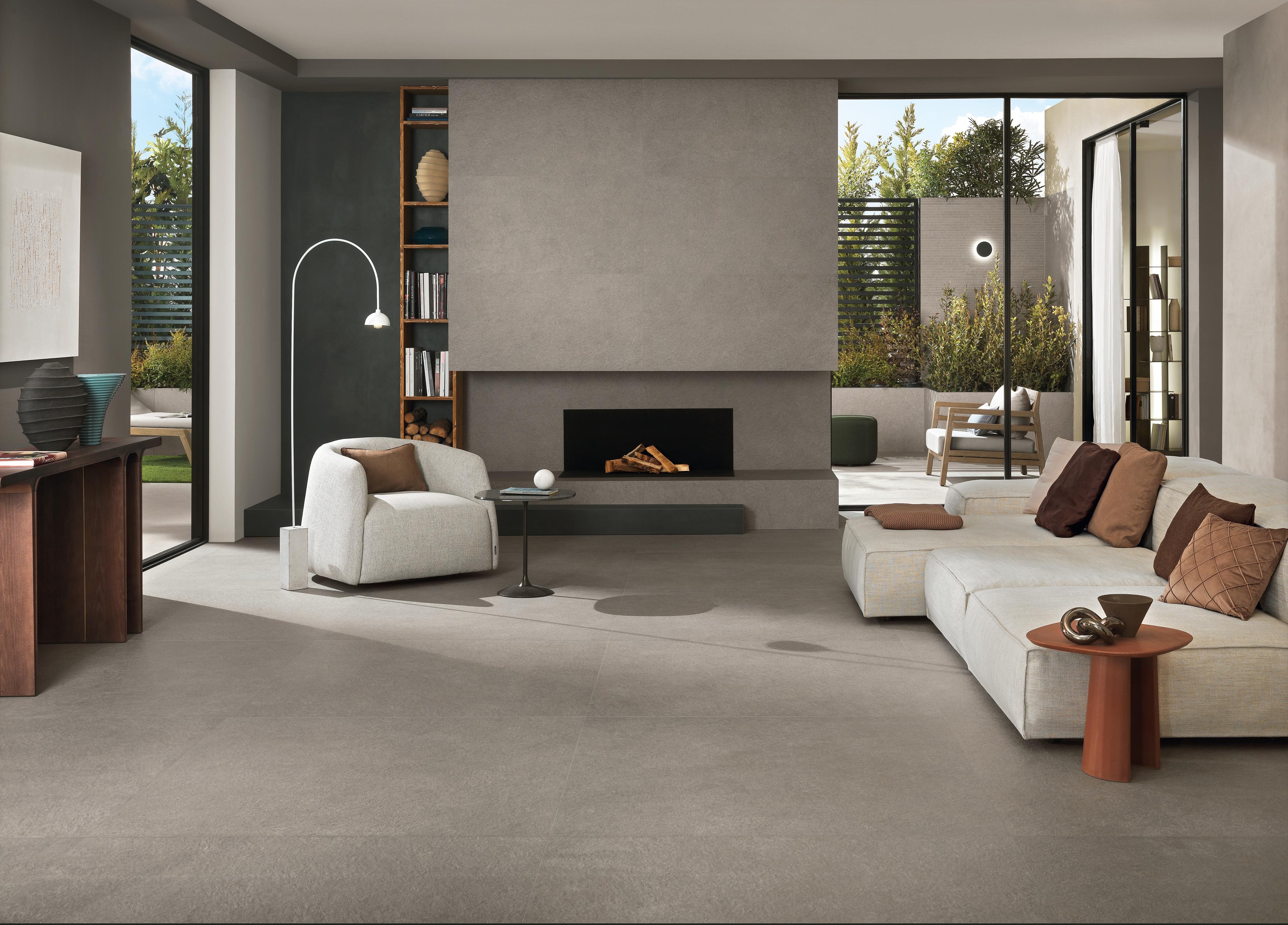 Piastrelle per esterno grande formato Effetto pietra Grigio