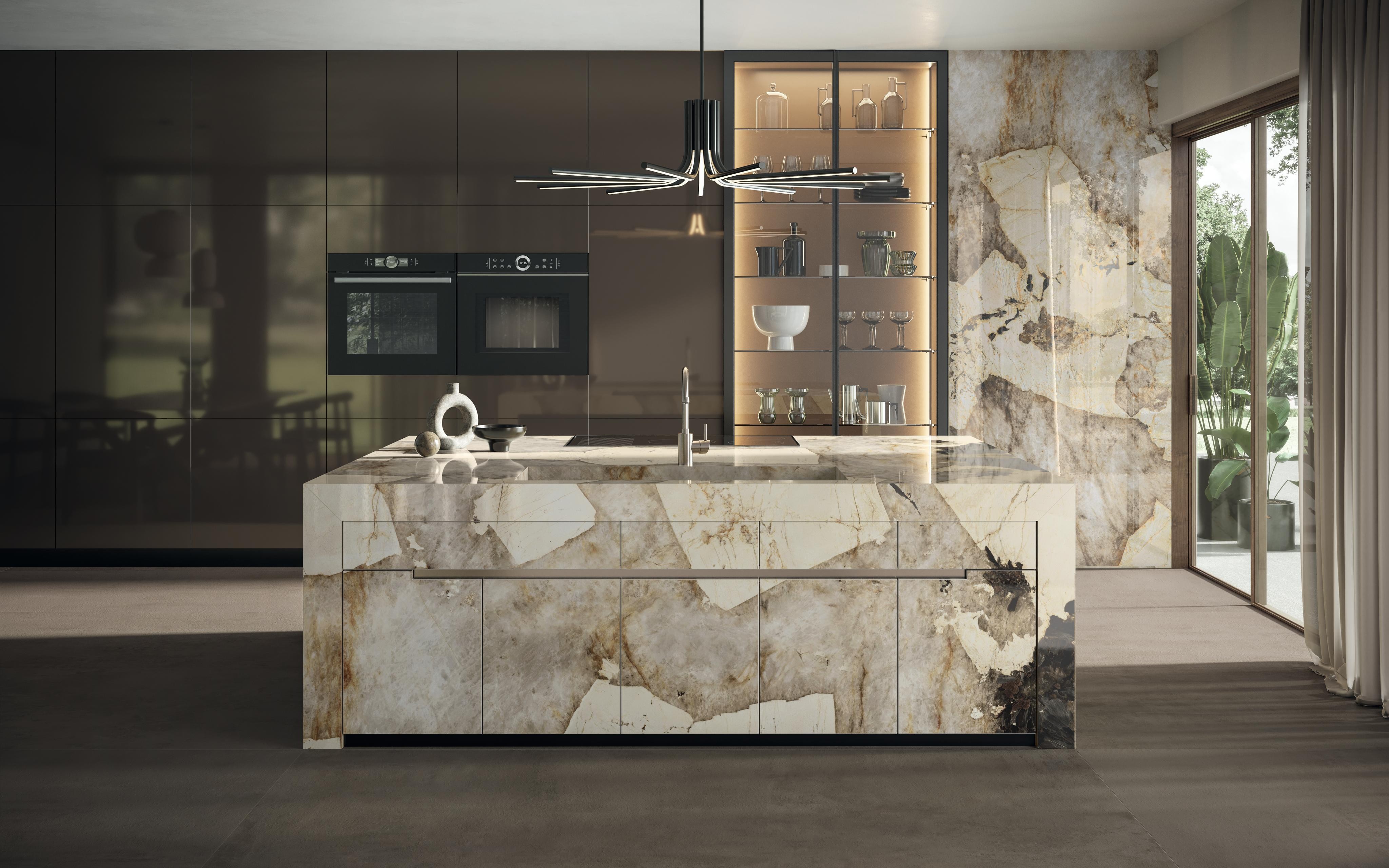 Piastrelle grande formato Cucina Effetto marmo Bianco