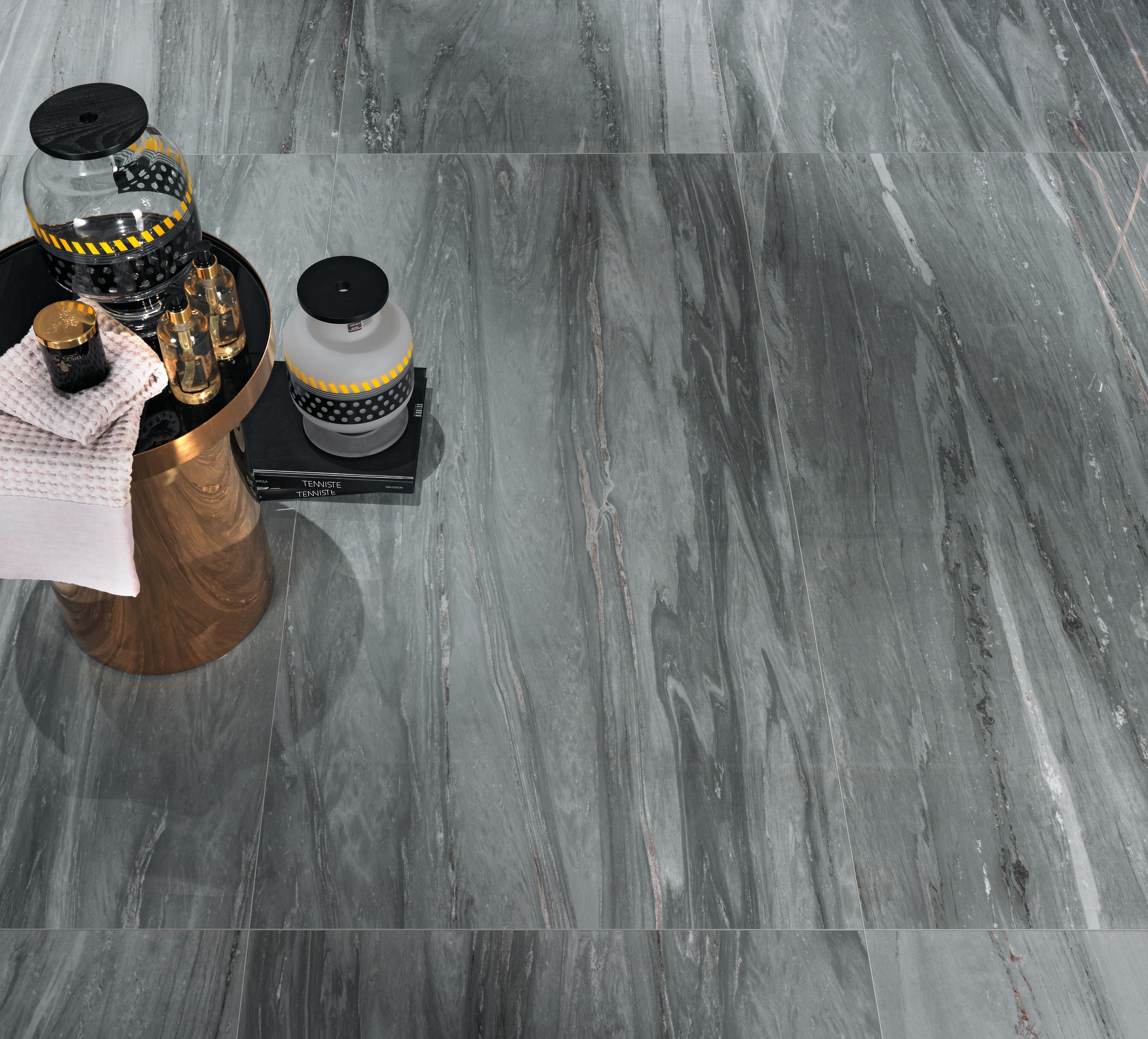 Pavimento in Gres Porcellanato Bagno Effetto marmo Grigio