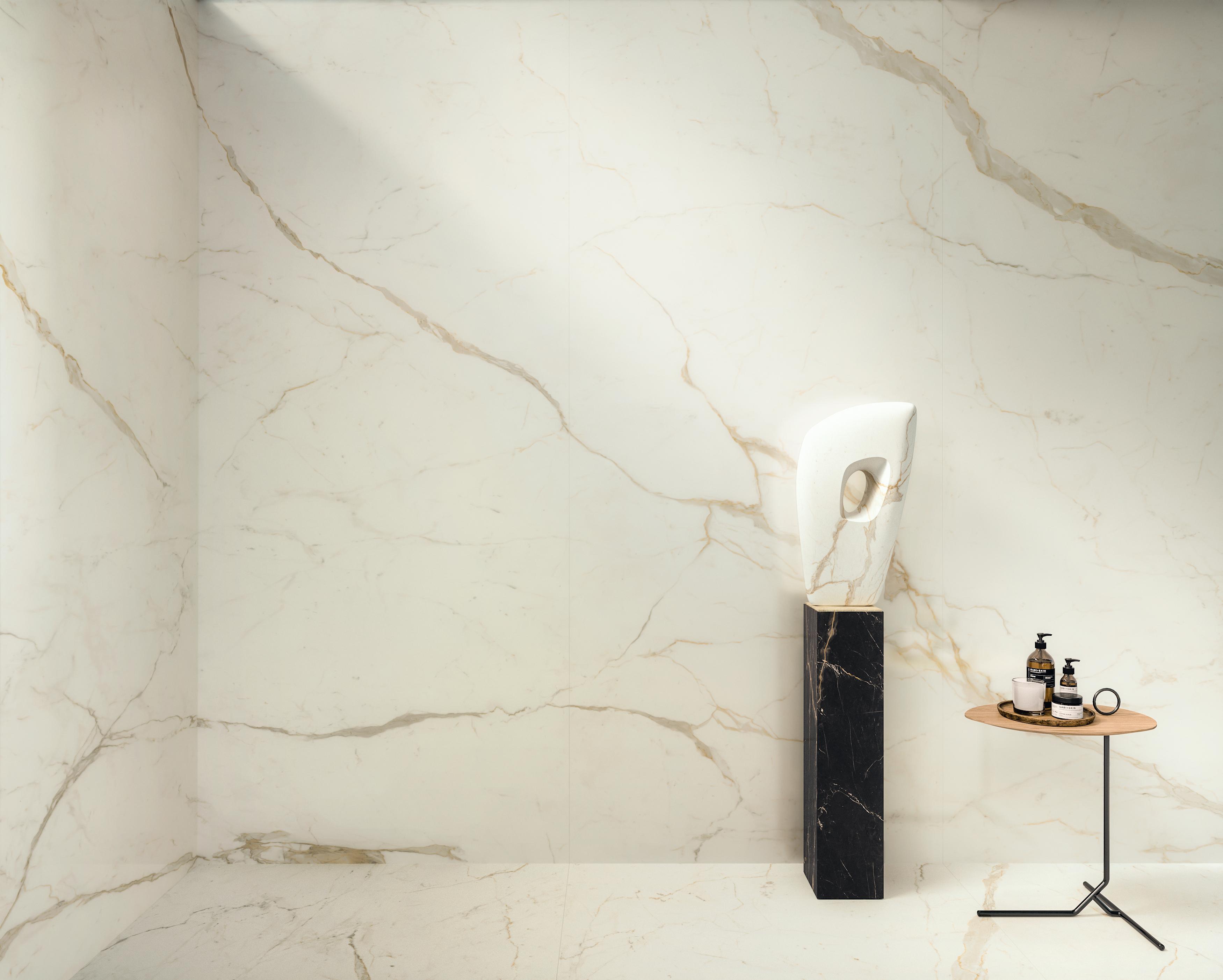 Piastrelle grande formato Bagno Effetto marmo Bianco