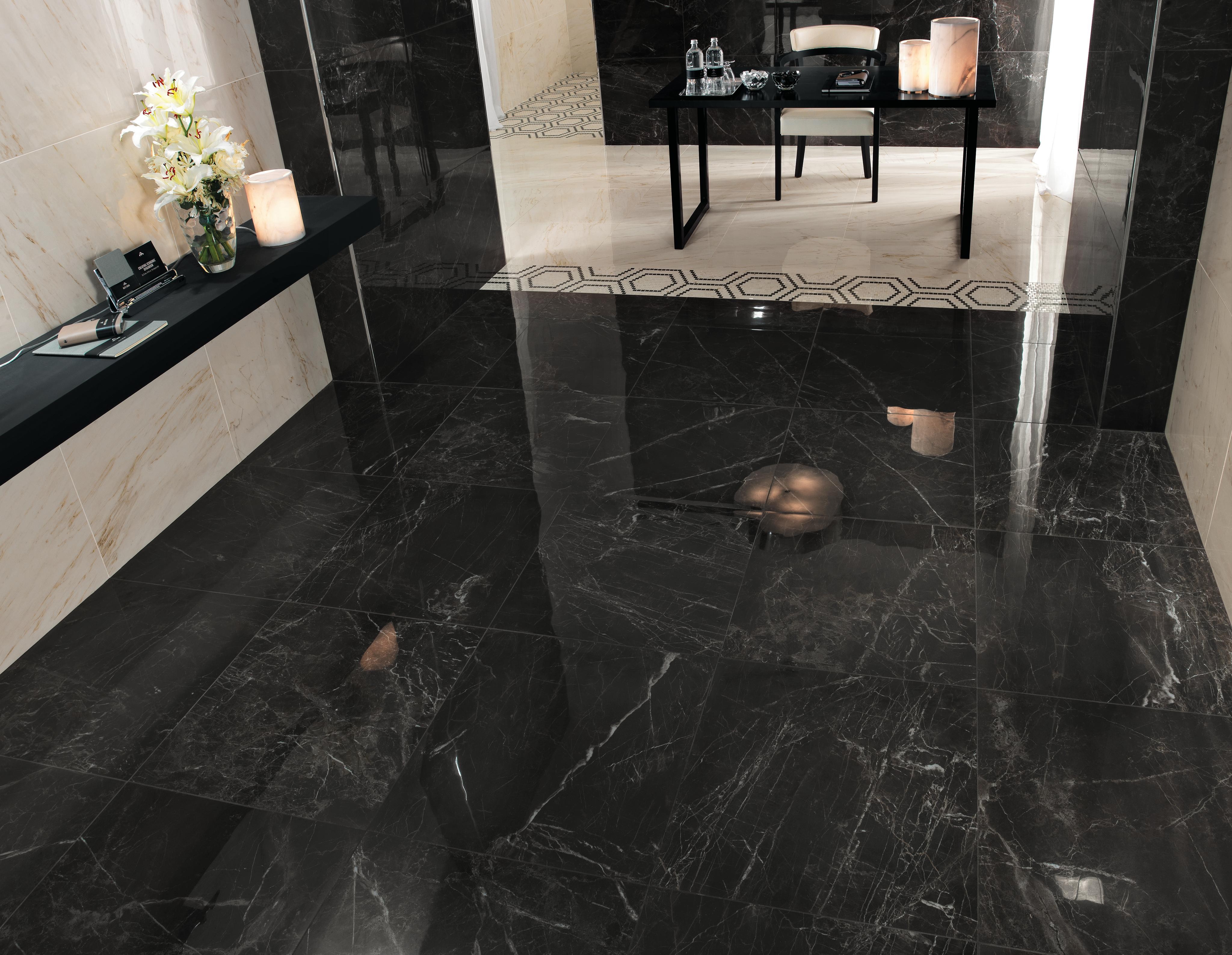 Marvel Pro Noir St. Laurent Lappato, Marvel Pro Cremo Delicato Lappato, Marvel Pro Mosaico Honeycomb Warm