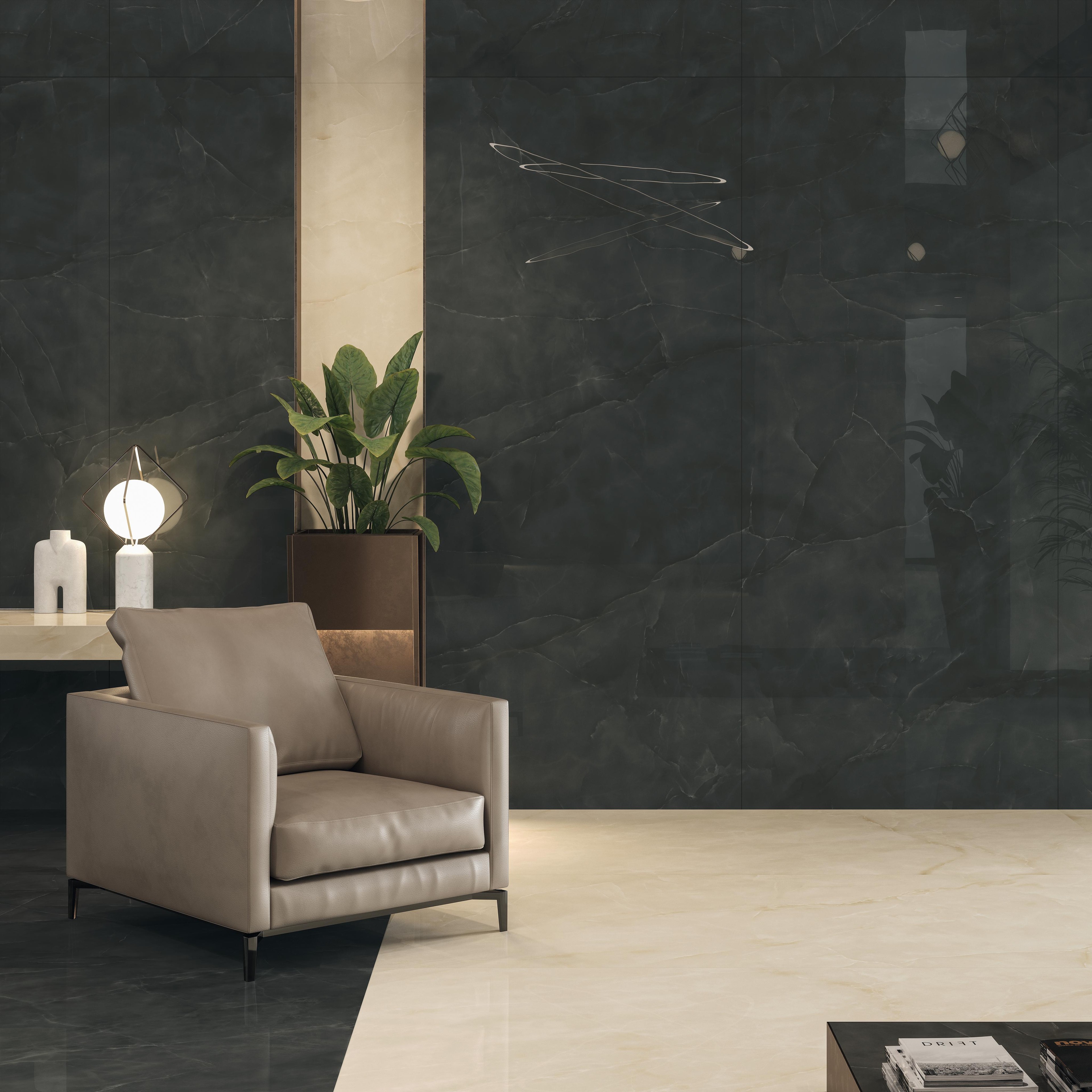 Piastrelle grande formato Hotel Effetto onice Beige