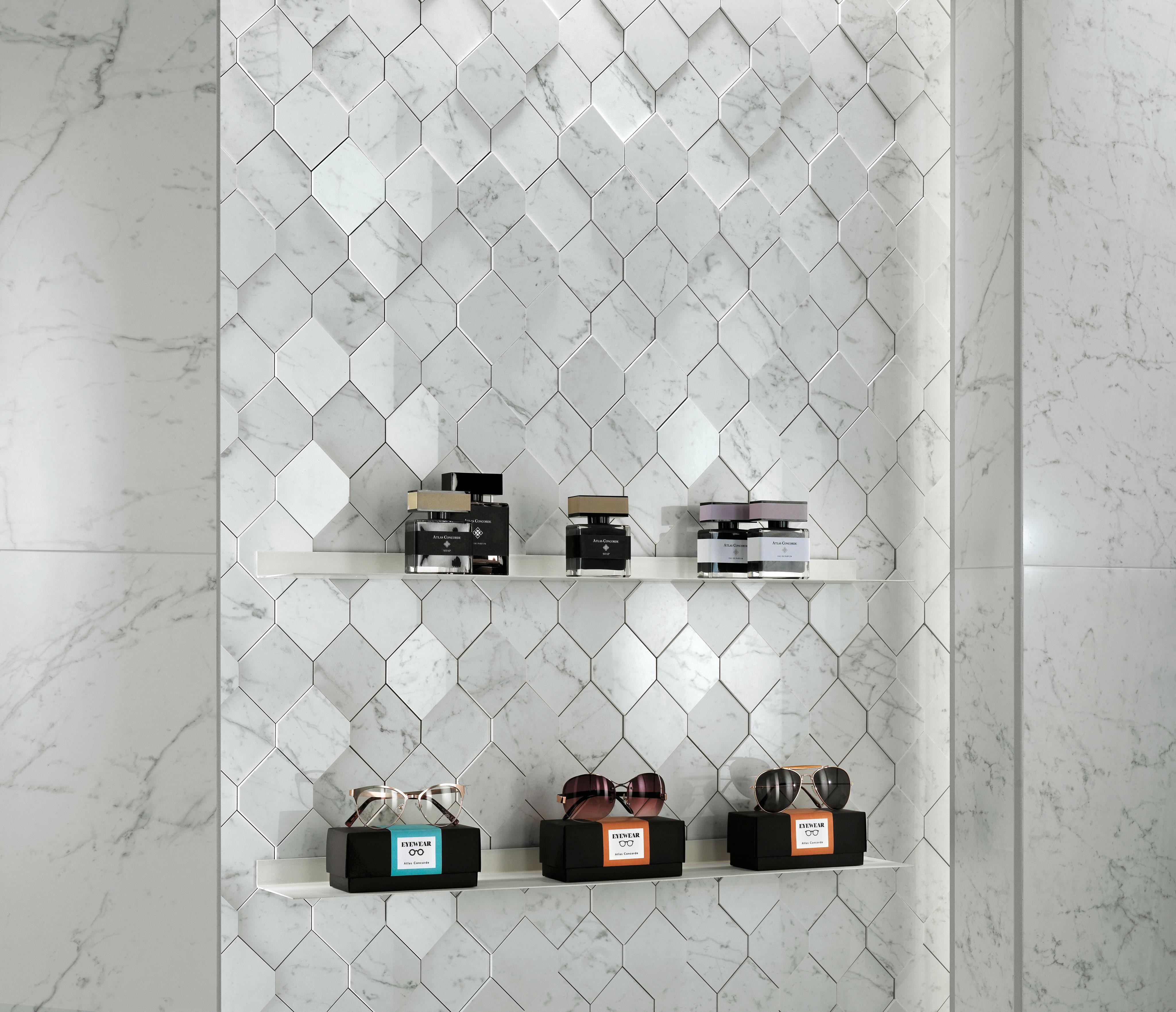 Marvel Carrara Pure Lappato, Marvel Carrara Pure Mosaico Esagono 3D
