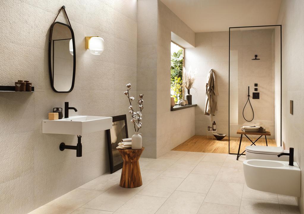 Pavimento in Gres Porcellanato Bagno Effetto pietra Bianco