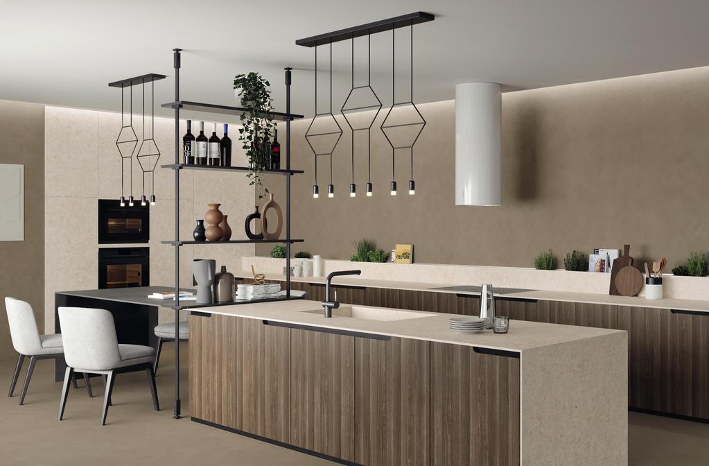Piastrelle grande formato Cucina Effetto pietra Bianco