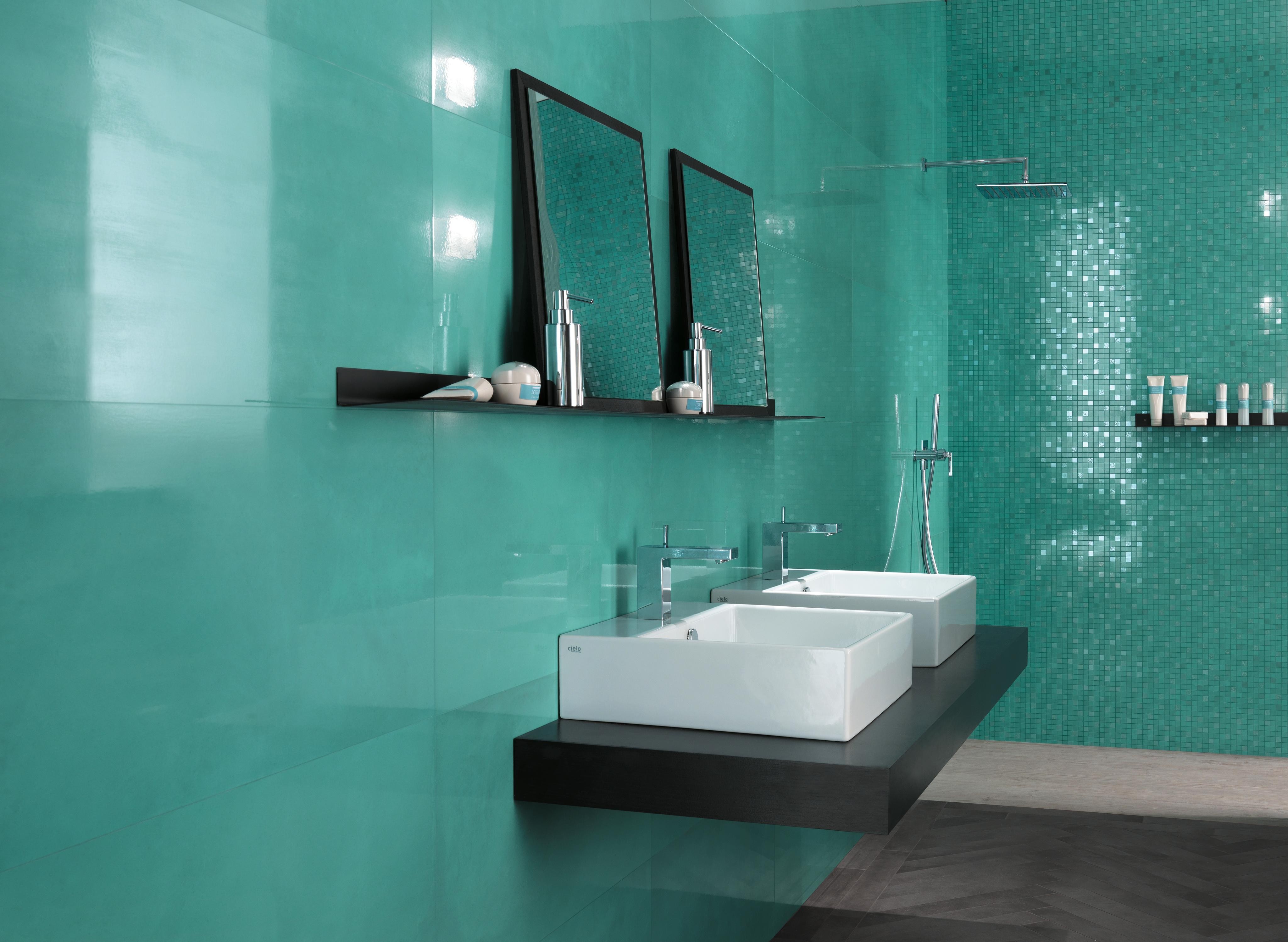 Dwell Turquoise, Dwell Turquoise Mosaico Q, Dwell Smoke Listello