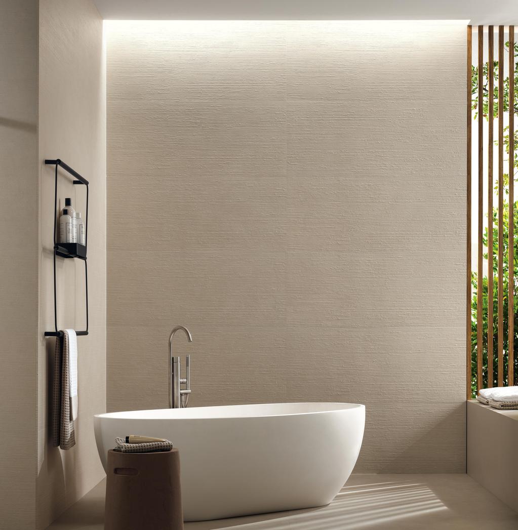 Rivestimento 3D Bagno Effetto terra cruda Bianco