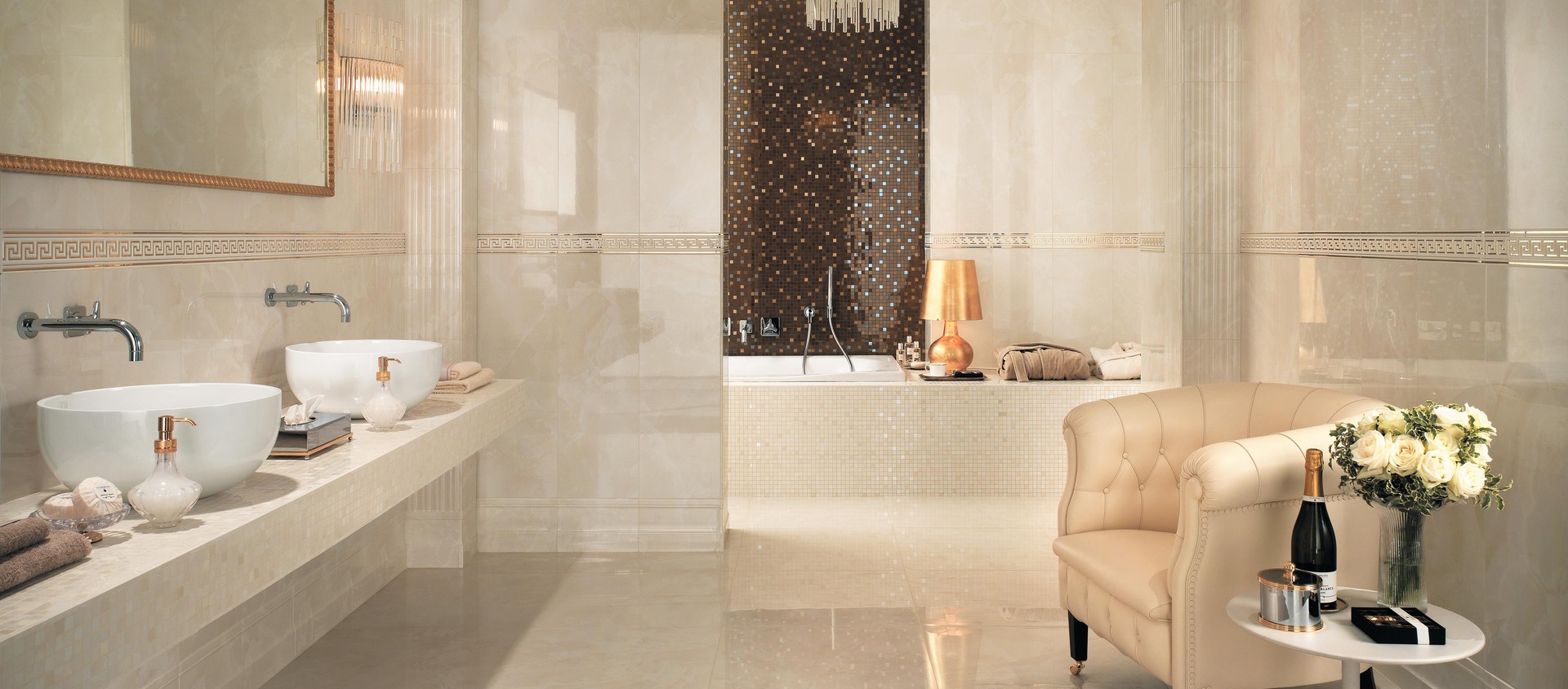 Marvel Champagne Onyx, Marvel Champagne Mosaic, Marvel Bronze Gold Mosaic, Marvel Champagne Spigolo, Marvel Champagne Alzata, Marvel Greca Gold,Marvel Champagne Lesena, Marvel Champagne Terminale Lesena, Marvel Champagne Fregio, Marvel Champagne London, Marvel Champagne Onyx Lappato